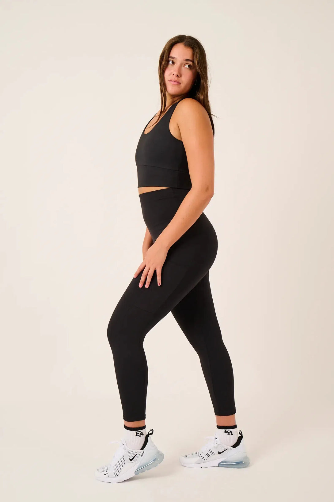 Body Contouring T Back Comfort Crop Top - Black-Activewear-Exoticathletica