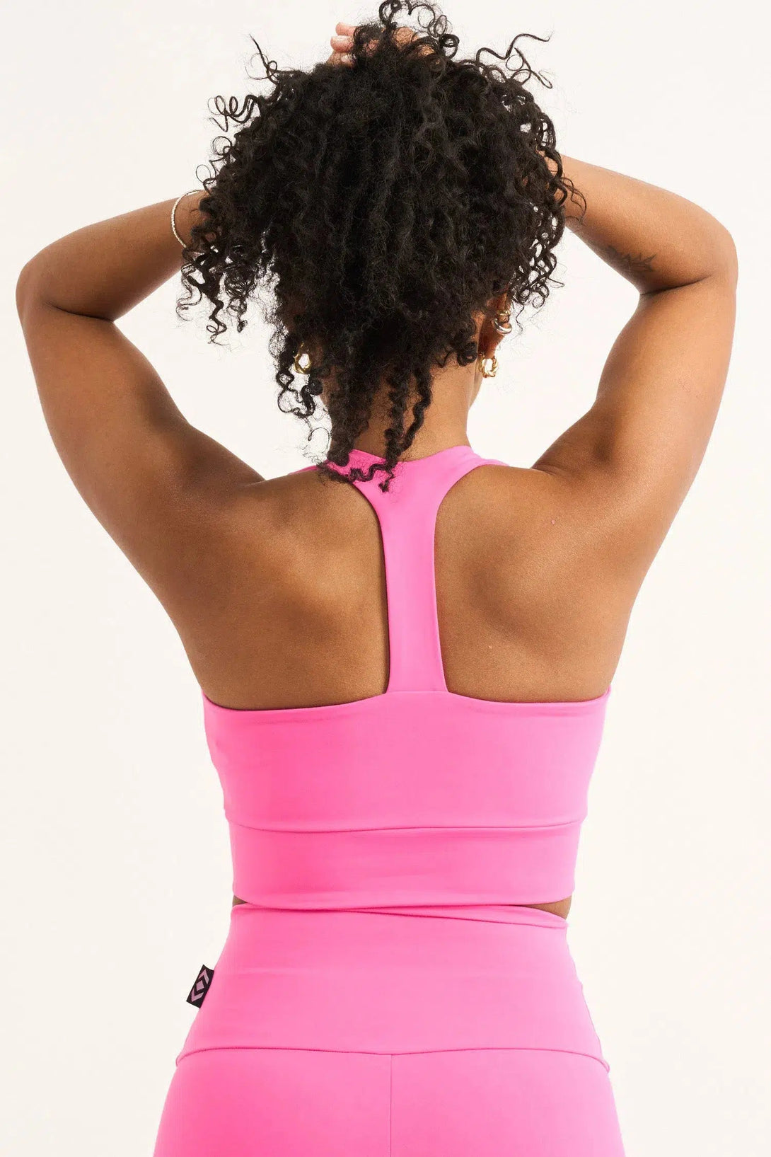 Body Contouring T Back Comfort Crop Top - Candy Pink-Activewear-Exoticathletica