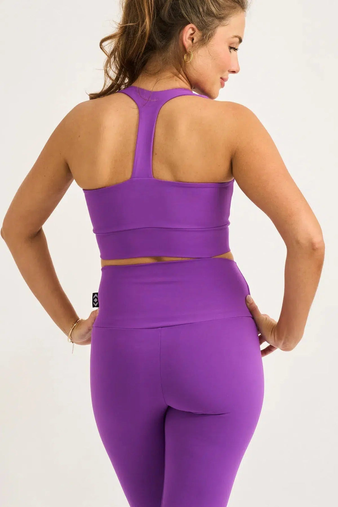 Body Contouring T Back Comfort Crop Top - Purple-Activewear-Exoticathletica