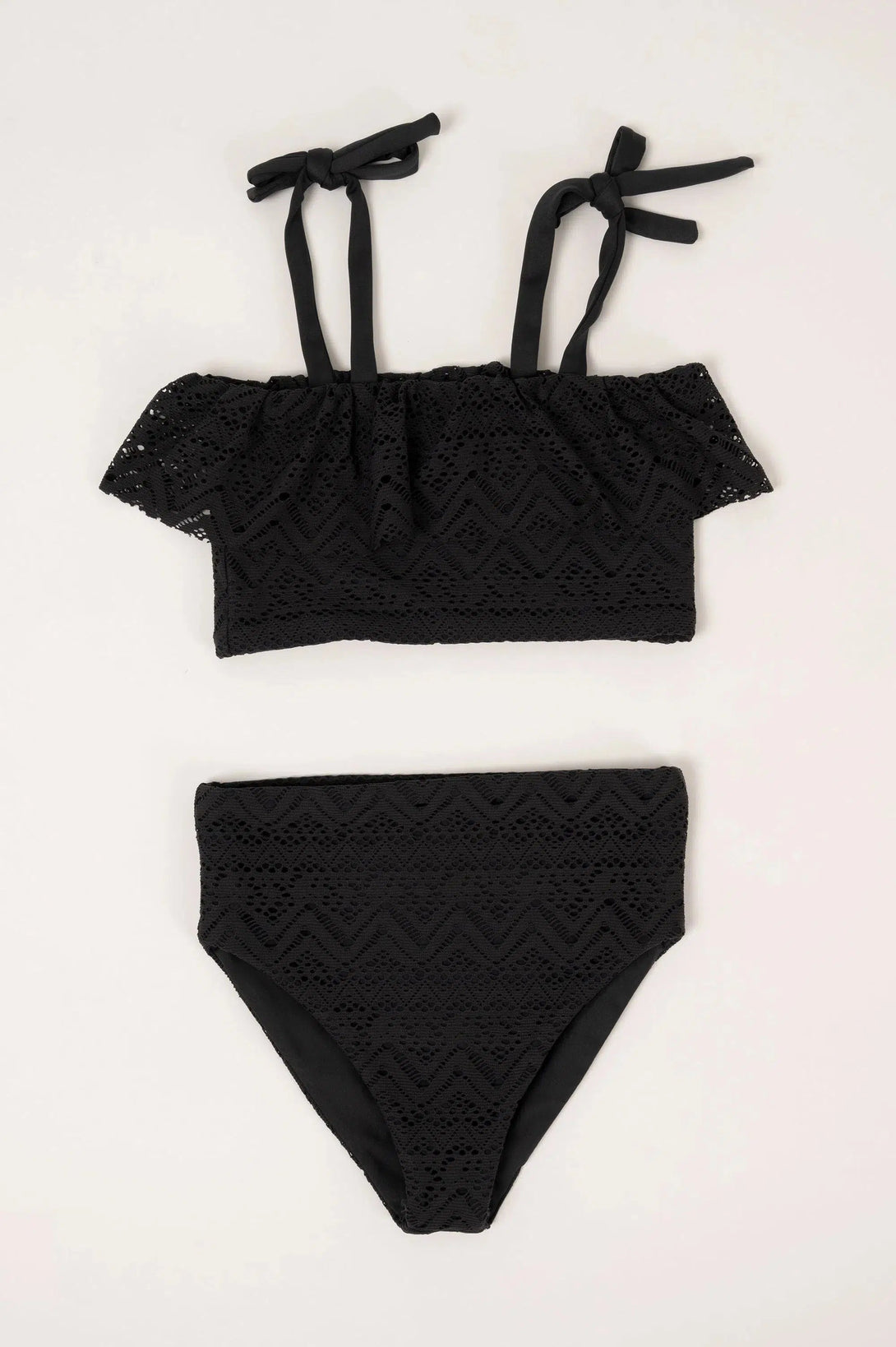 Bohemian Lace Kids Bikini Set - Black-Activewear-Exoticathletica