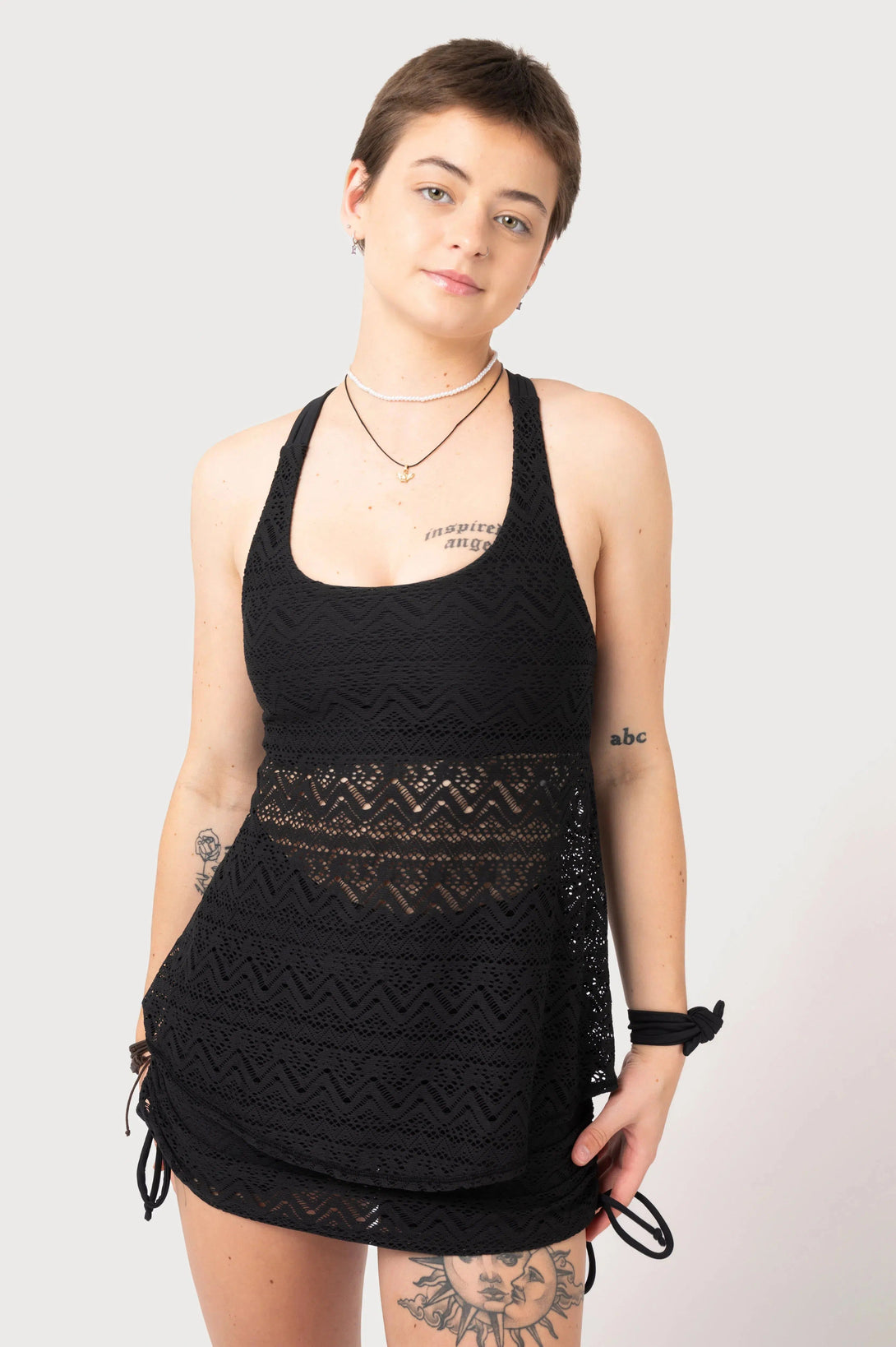 Bohemian Lace Tankini - Black-Activewear-Exoticathletica