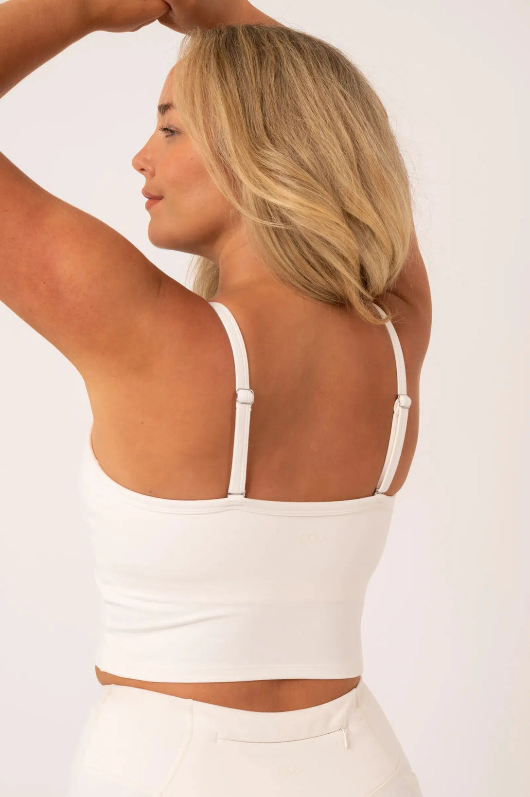 Buttersoft Convertible Crop Top With Hidden Shelf - Cream-Activewear-Exoticathletica