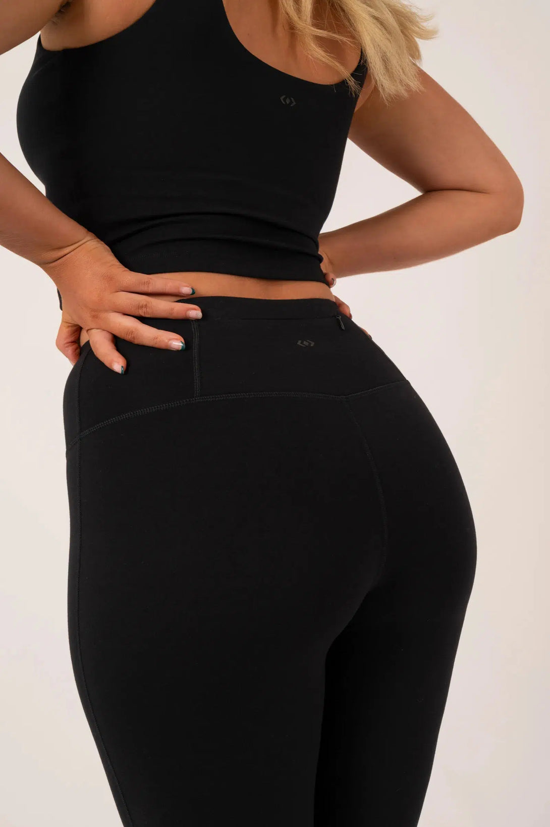 Buttersoft High Waisted Back Zip Pocket Capri Leggings - Black-Activewear-Exoticathletica