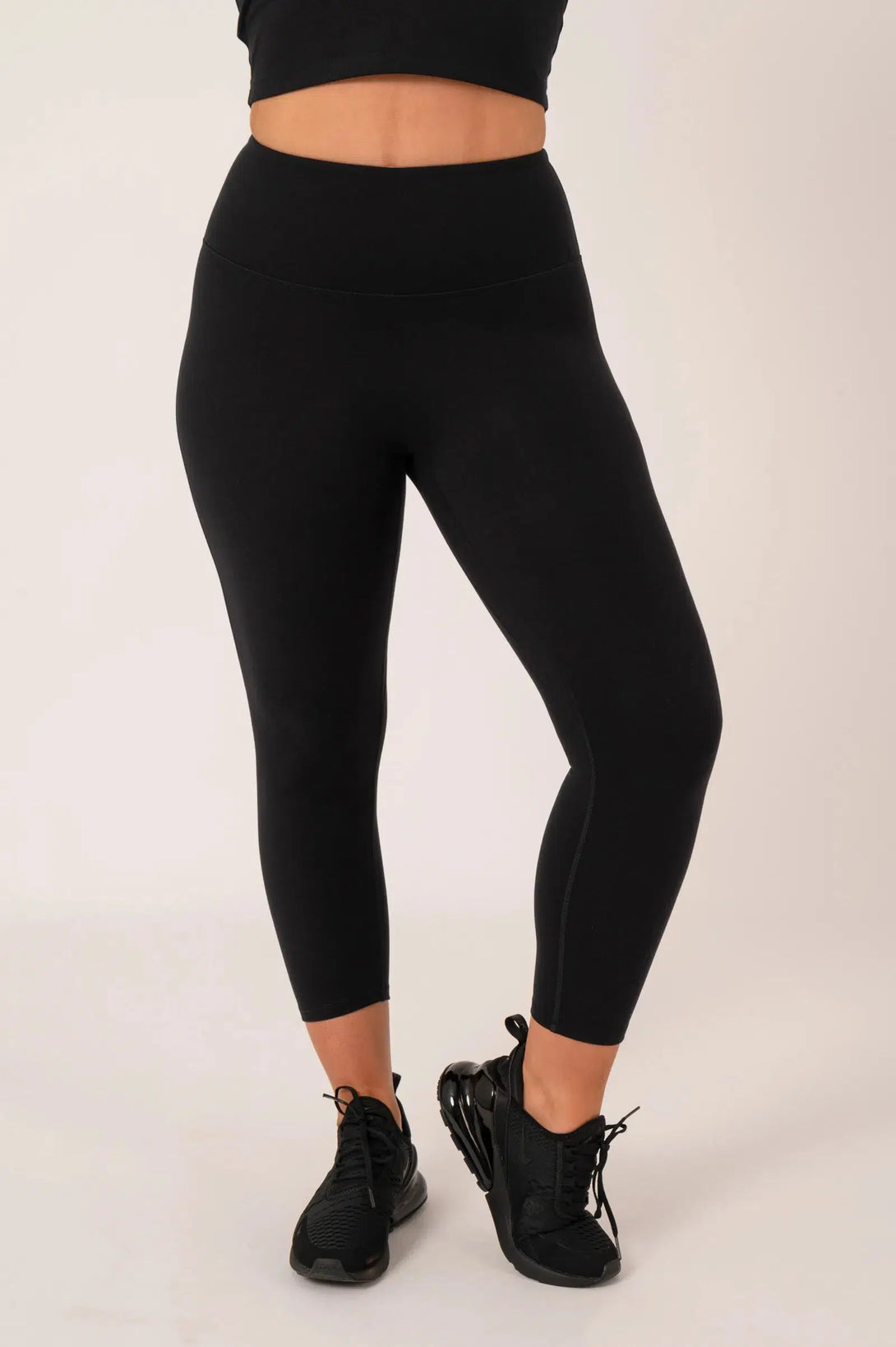 Buttersoft High Waisted Back Zip Pocket Capri Leggings - Black-Activewear-Exoticathletica