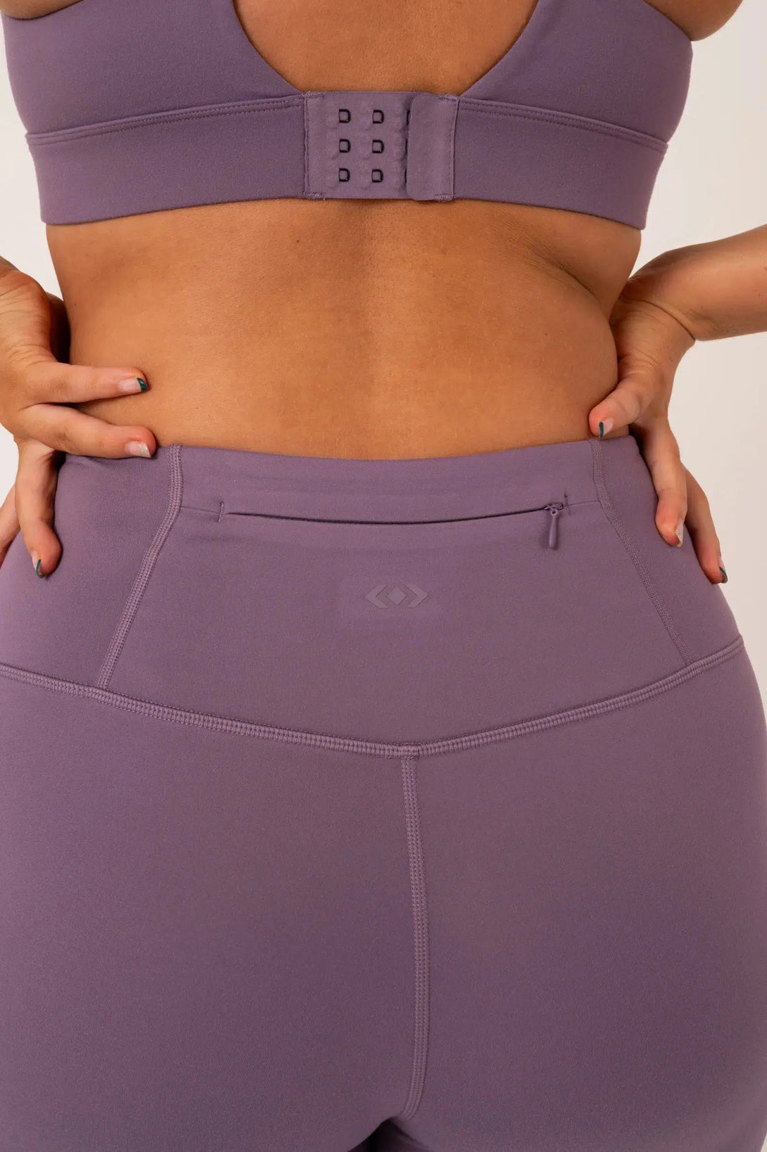 Buttersoft High Waisted Back Zip Pocket Capri Leggings - Misty Purple-Activewear-Exoticathletica