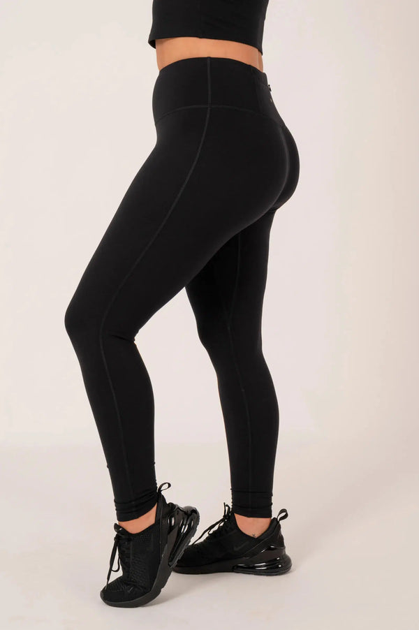 Buttersoft High Waisted Back Zip Pocket Leggings - Black-Activewear-Exoticathletica