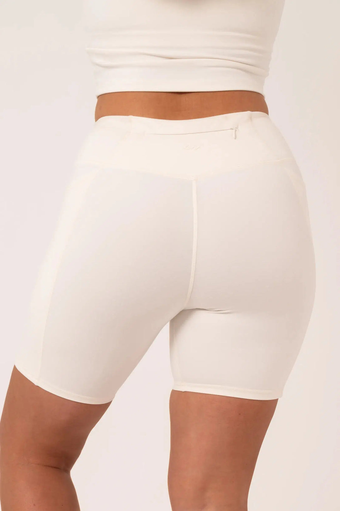 Buttersoft High Waisted Mid Thigh Short - Cream-Activewear-Exoticathletica