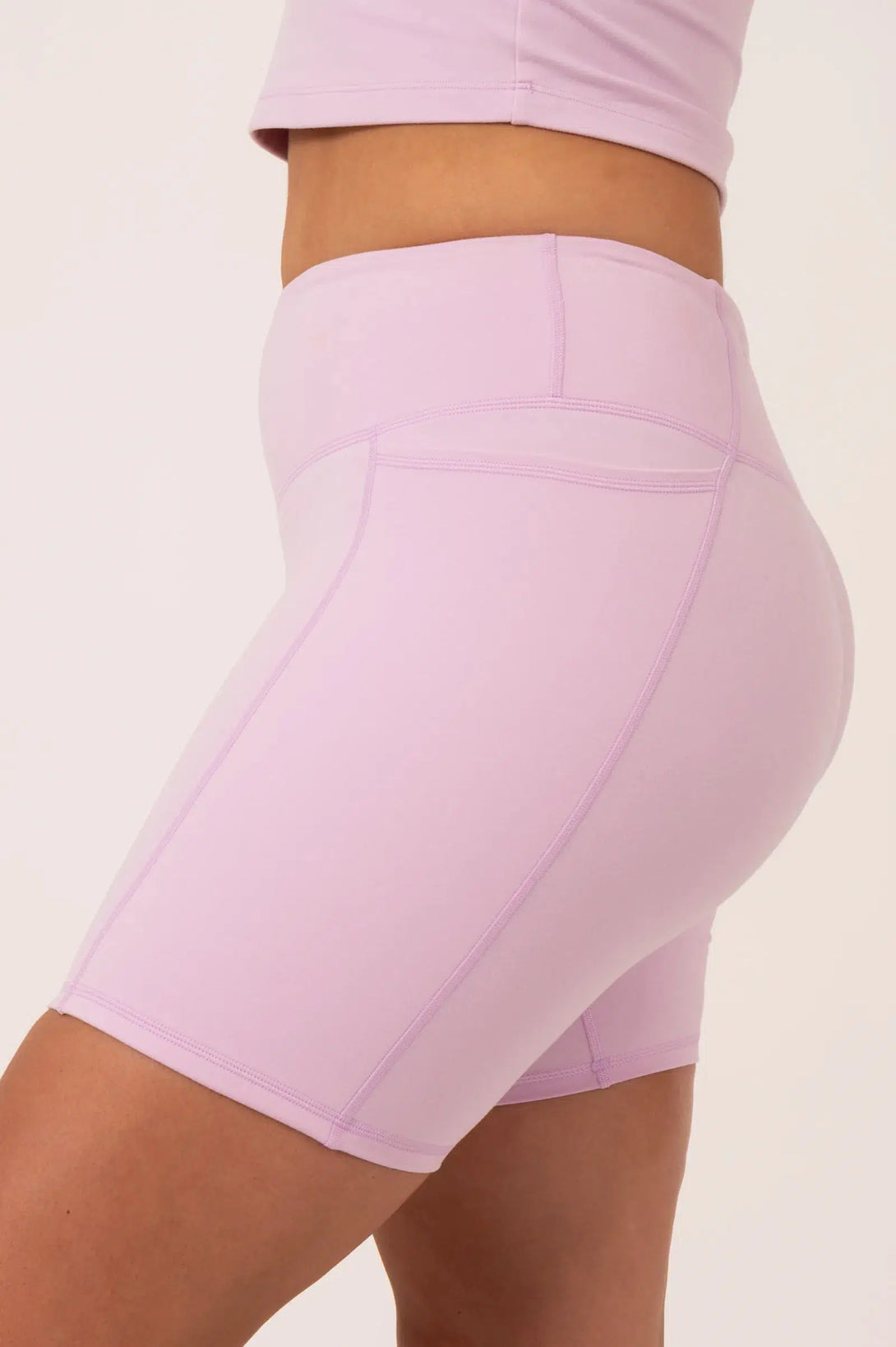 Buttersoft High Waisted Mid Thigh Short - Lilac-Activewear-Exoticathletica