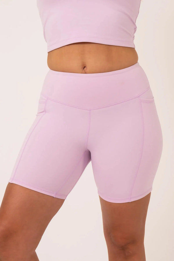 Buttersoft High Waisted Mid Thigh Short - Lilac-Activewear-Exoticathletica