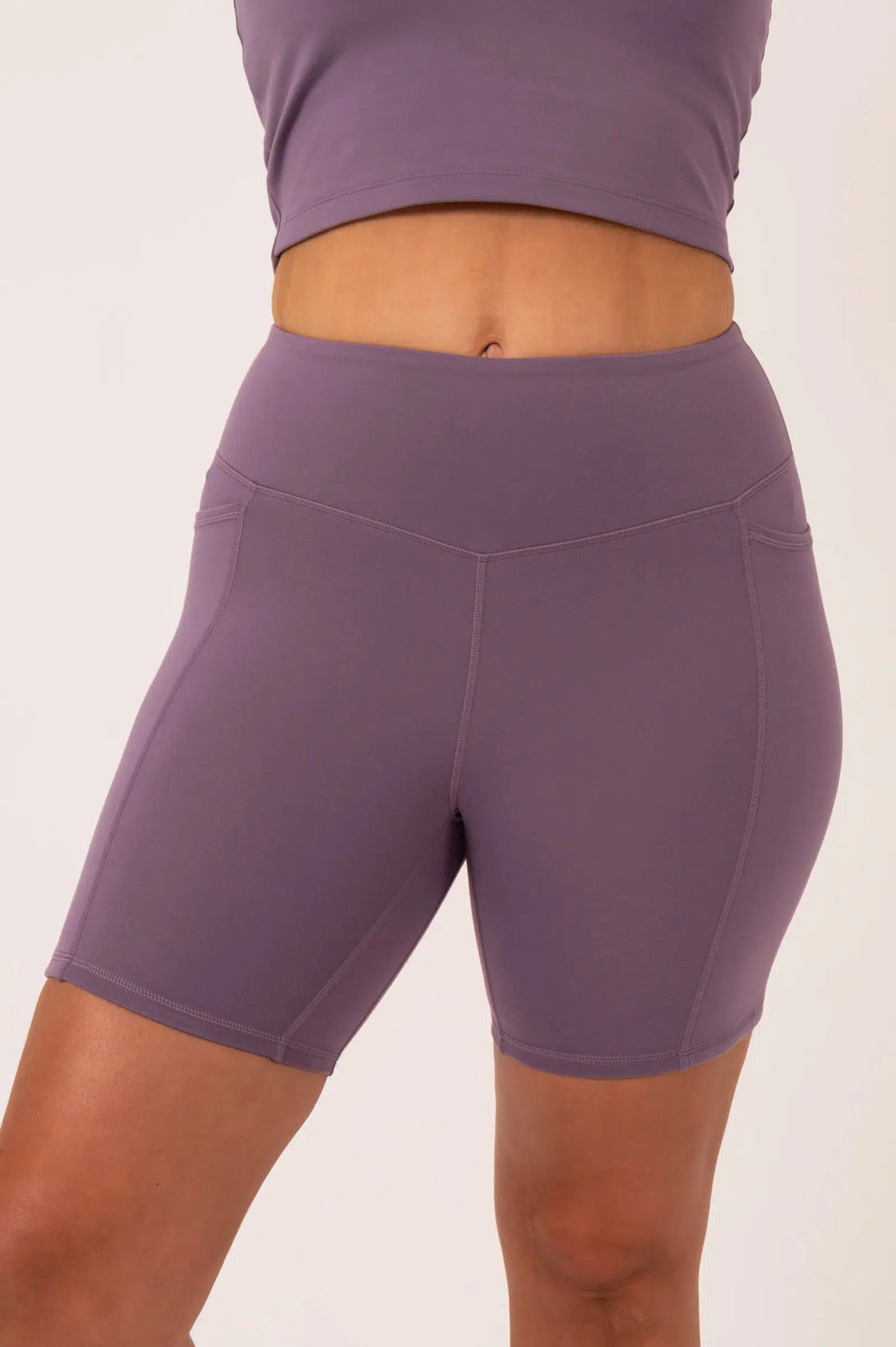 Buttersoft High Waisted Mid Thigh Short - Misty Purple-SK-00166-Activewear-Exoticathletica