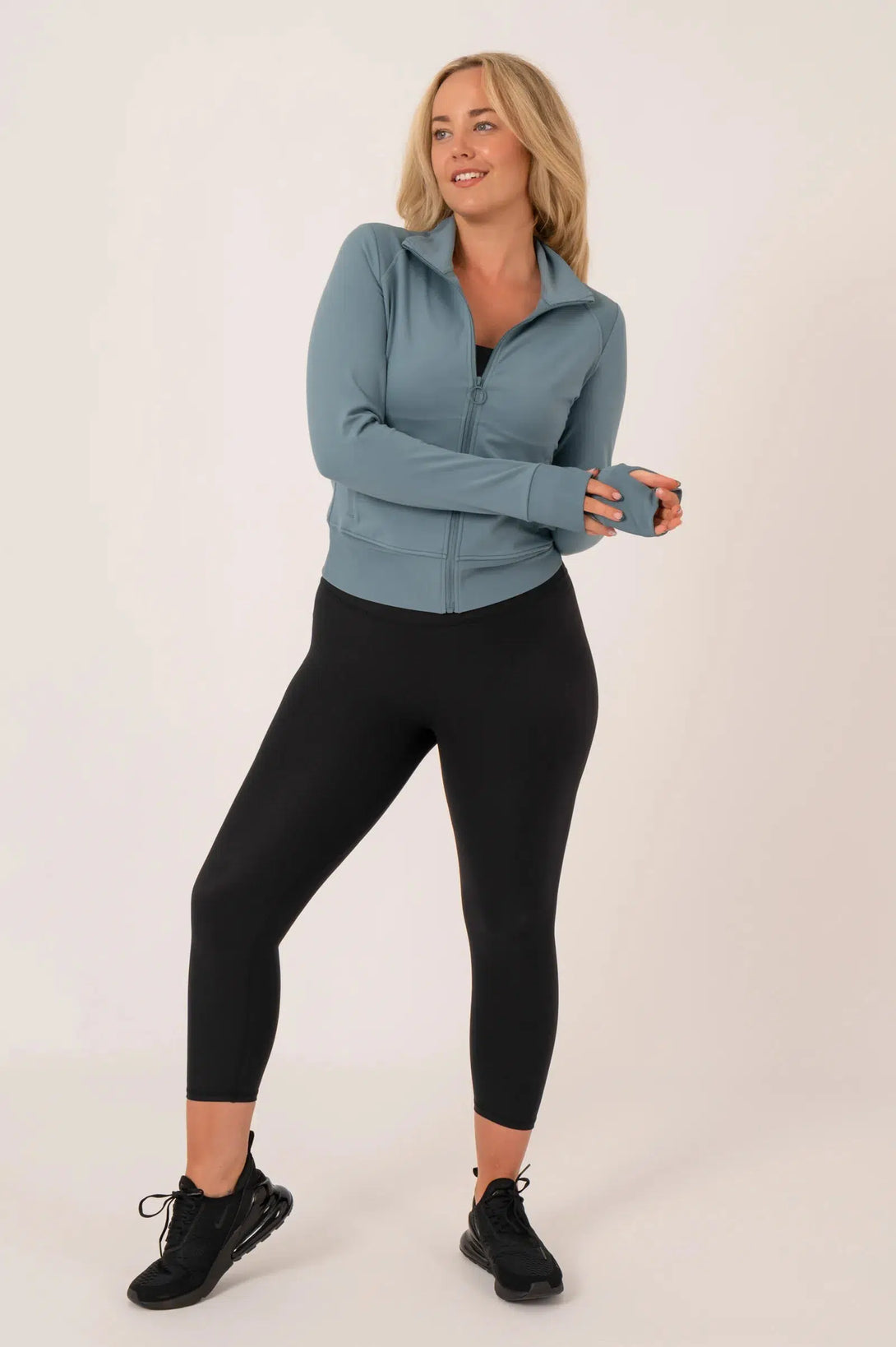 Buttersoft Rib Trim Active Jacket - Lagoon-Activewear-Exoticathletica