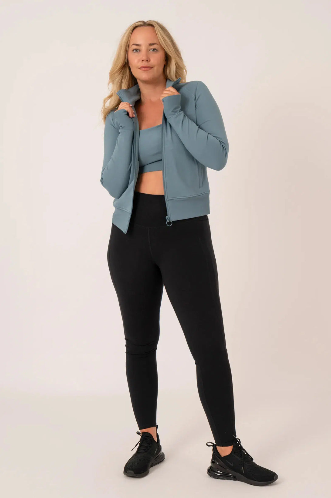 Buttersoft Rib Trim Active Jacket - Lagoon-Activewear-Exoticathletica