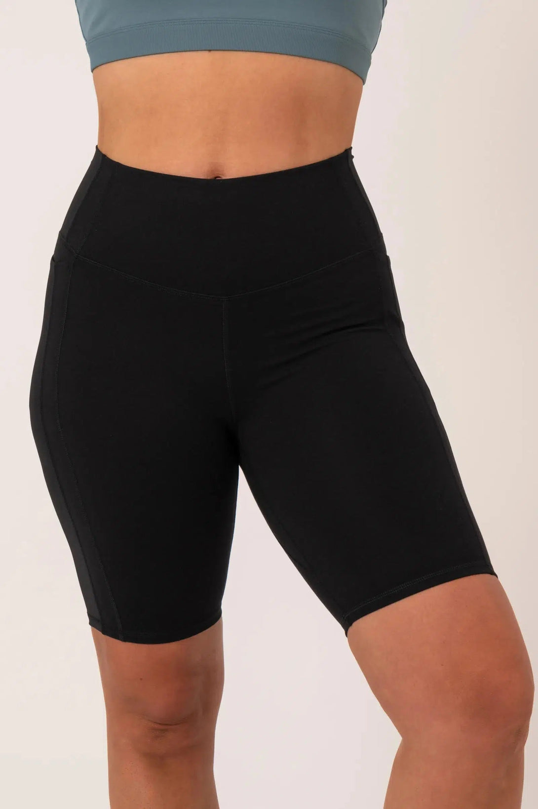 Buttersoft Rib Trim Exotica High Waist Long Short - Black-Activewear-Exoticathletica