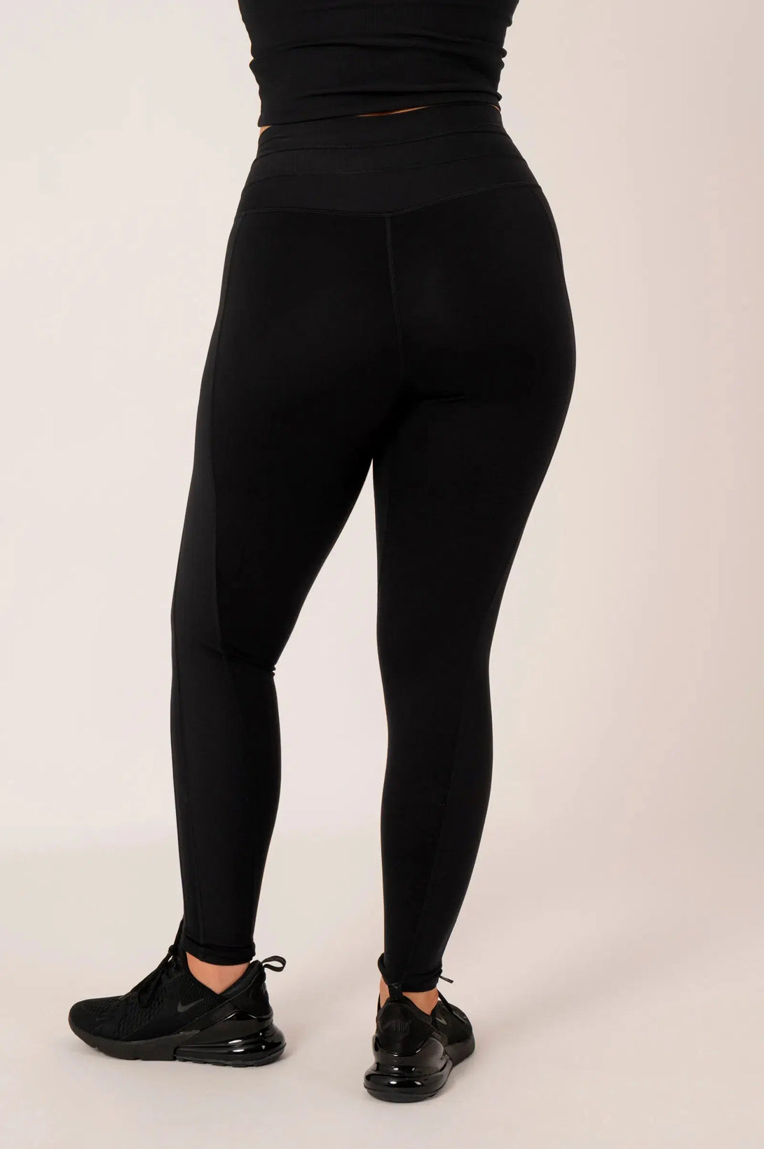 Buttersoft Rib Trim High Waisted Drawstring Leggings - Black-Activewear-Exoticathletica