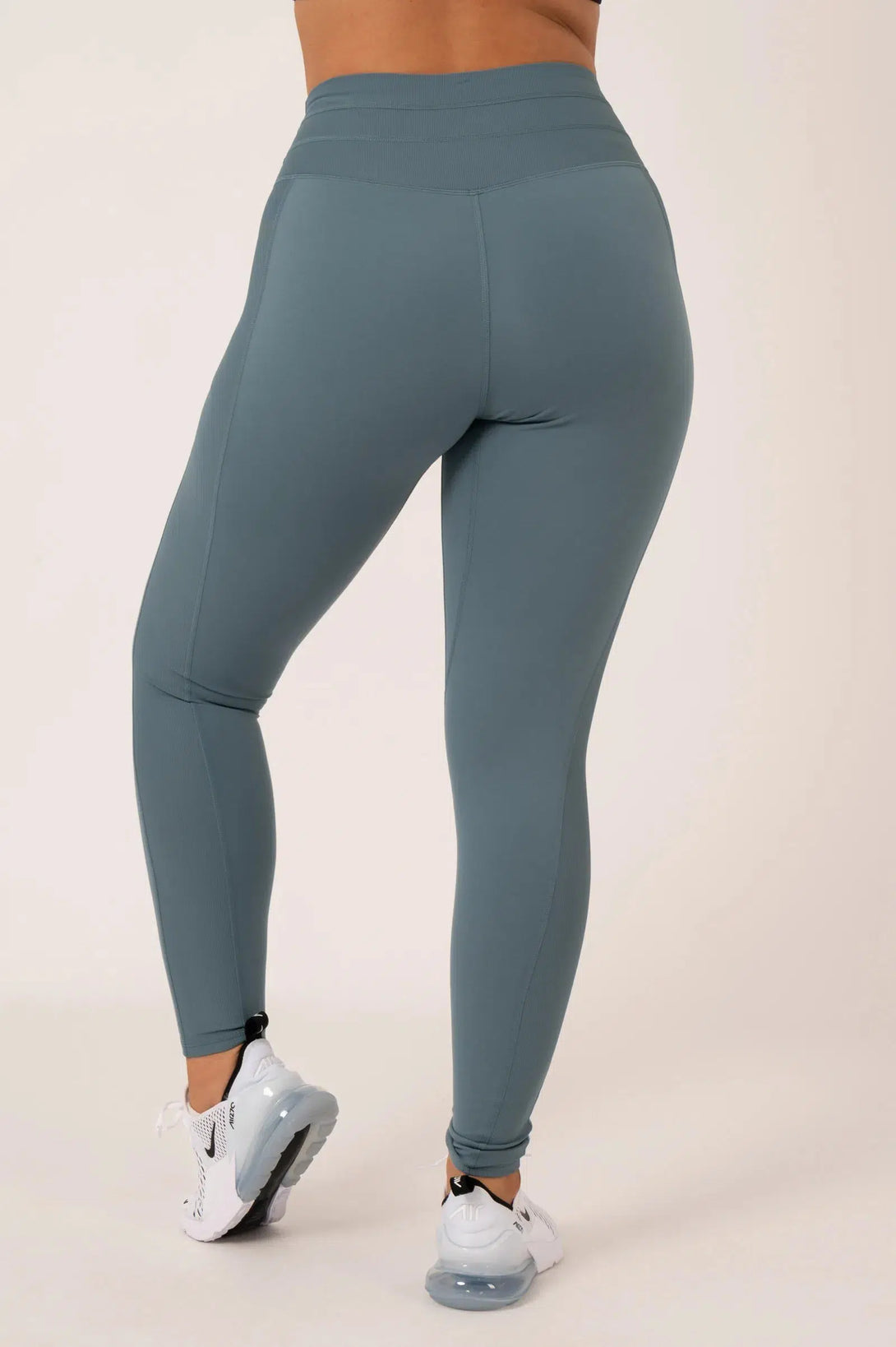 Buttersoft Rib Trim High Waisted Drawstring Leggings - Lagoon-Activewear-Exoticathletica