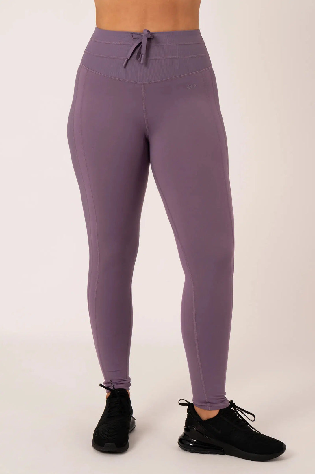 Buttersoft Rib Trim High Waisted Drawstring Leggings - Misty Purple-Activewear-Exoticathletica