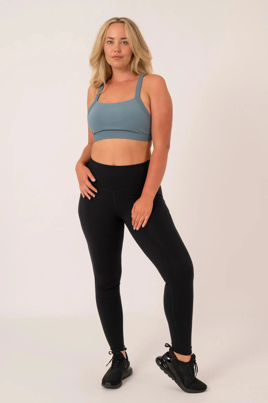 Buttersoft Rib Trim High Waisted Leggings With Pocket - Black-Activewear-Exoticathletica