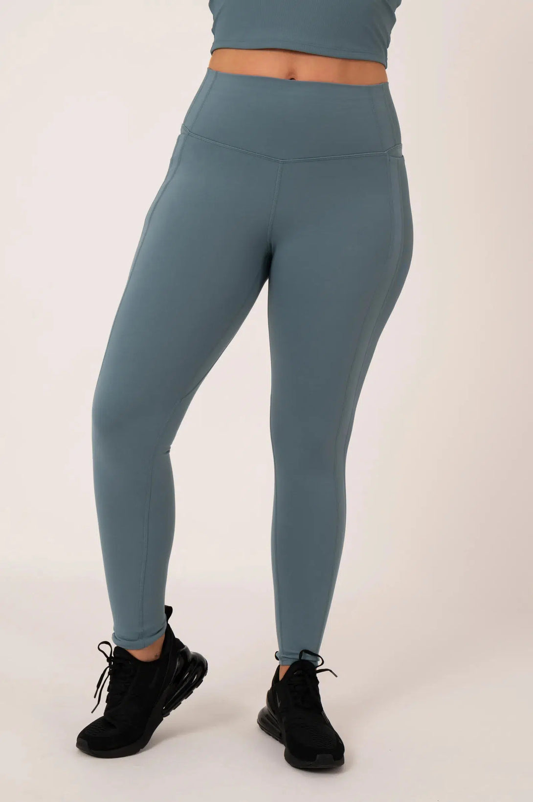 Buttersoft Rib Trim High Waisted Leggings With Pocket - Lagoon-SK-00075-Activewear-Exoticathletica