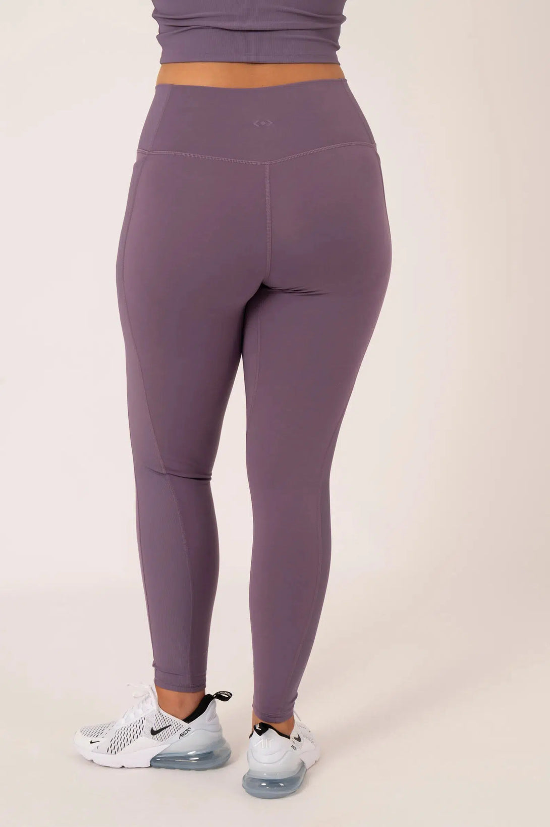 Buttersoft Rib Trim High Waisted Leggings With Pocket - Misty Purple-Activewear-Exoticathletica