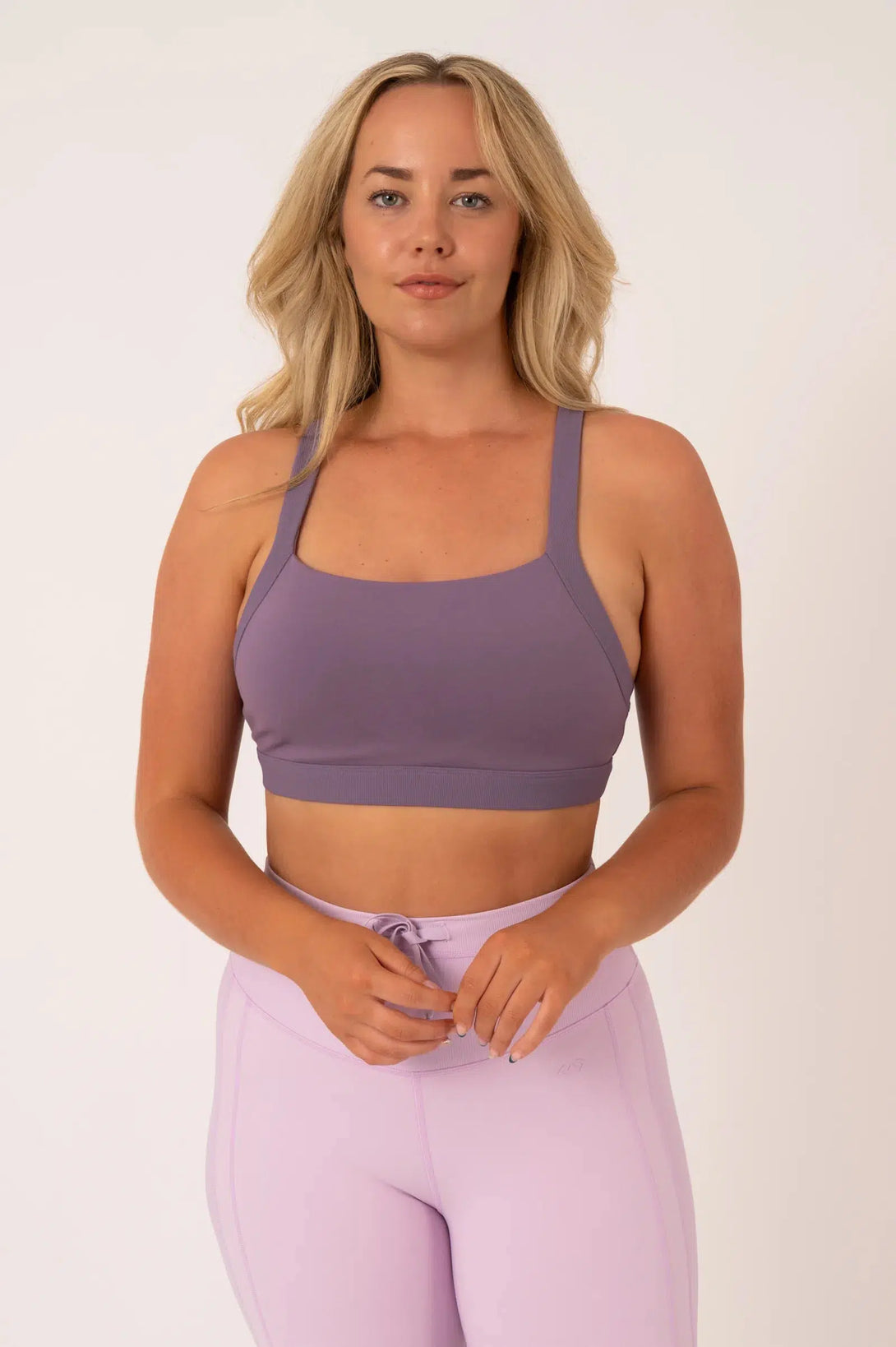 Buttersoft Rib Trim Medium Support Crop Top - Misty Purple-SK-00225-Activewear-Exoticathletica