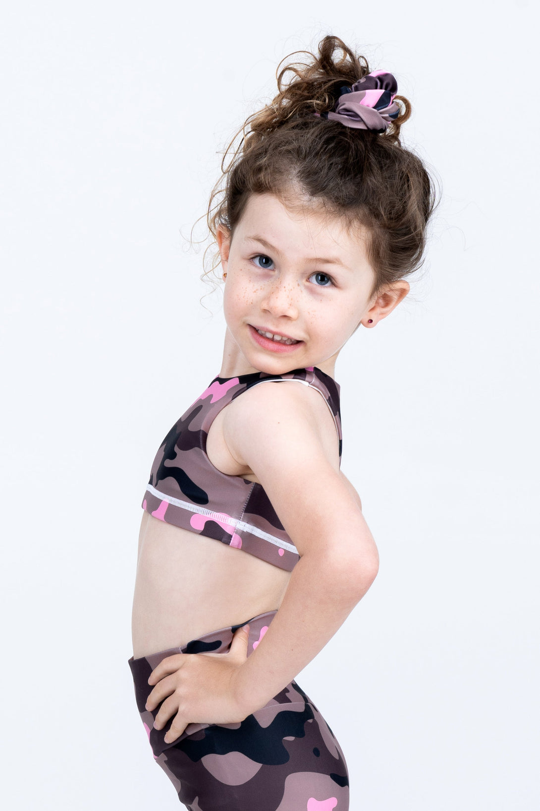 Camo Crush Pink Performance - Kids Crop Top-Activewear-Exoticathletica