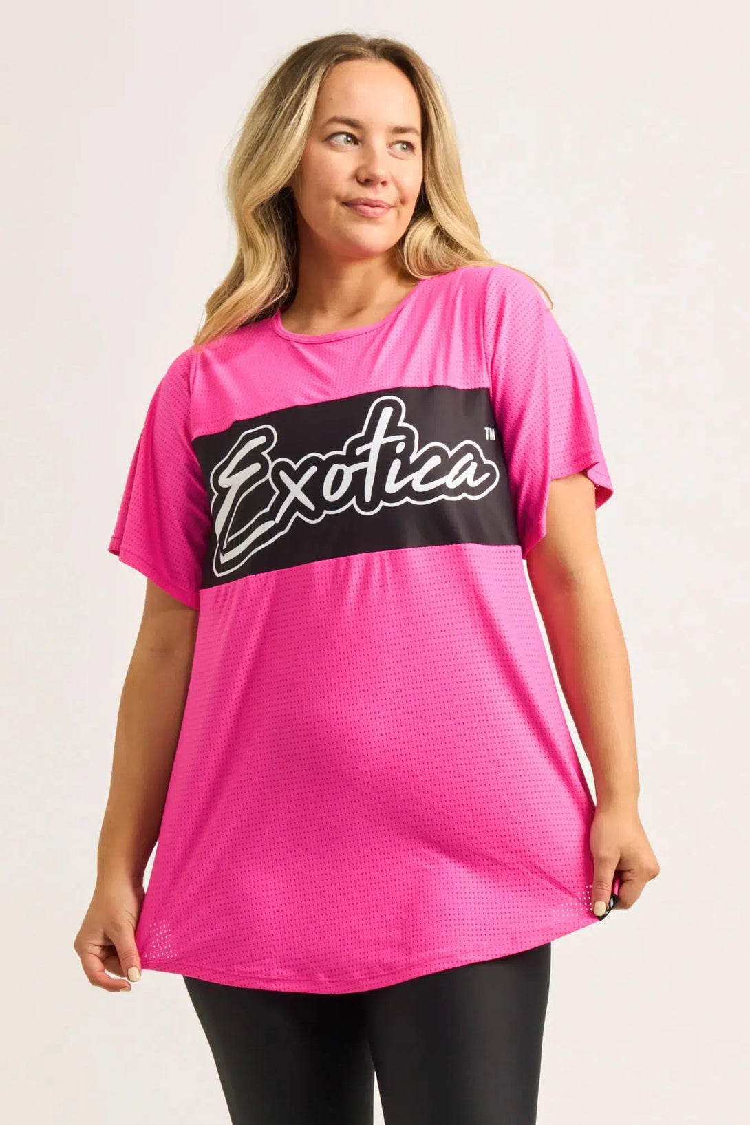 Candy Pink Bball Mesh - Exotica Boyfriend Tee-9358328339038-Activewear-Exoticathletica