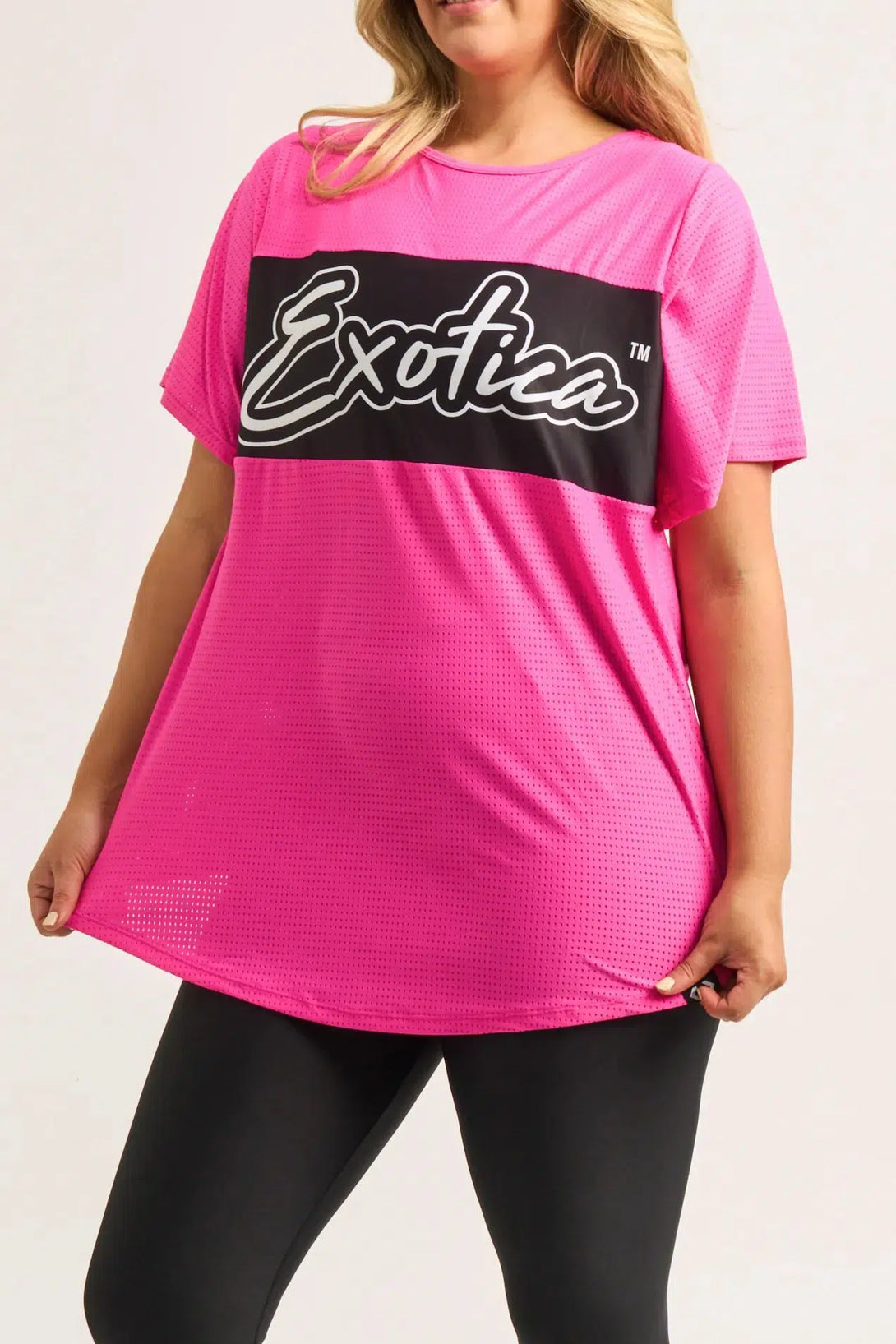 Candy Pink Bball Mesh - Exotica Boyfriend Tee-Activewear-Exoticathletica