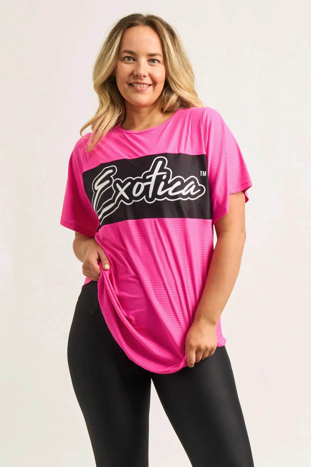 Candy Pink Bball Mesh - Exotica Boyfriend Tee-Activewear-Exoticathletica