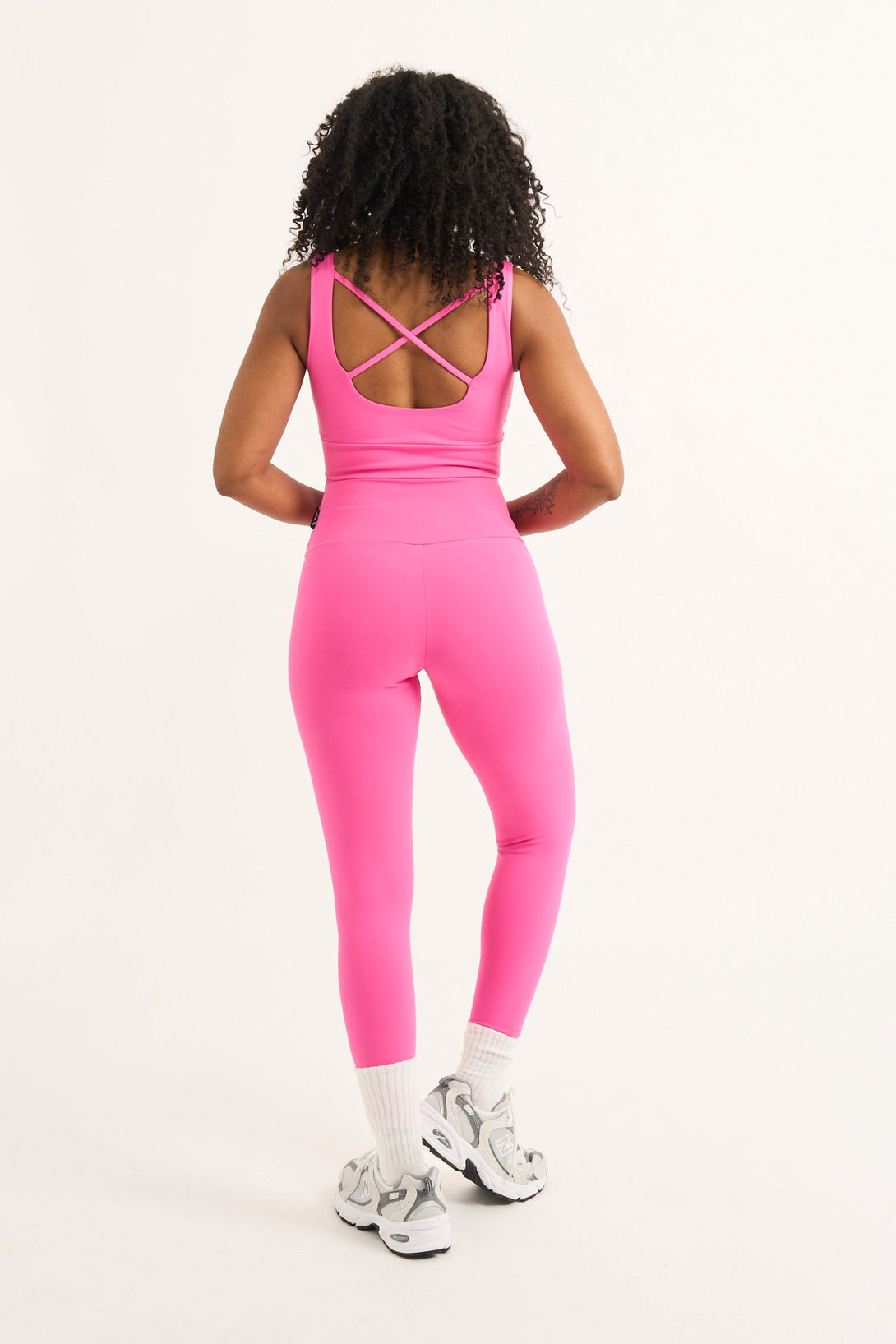 Candy Pink Body Contouring - High Waisted 7/8 Leggings-Activewear-Exoticathletica