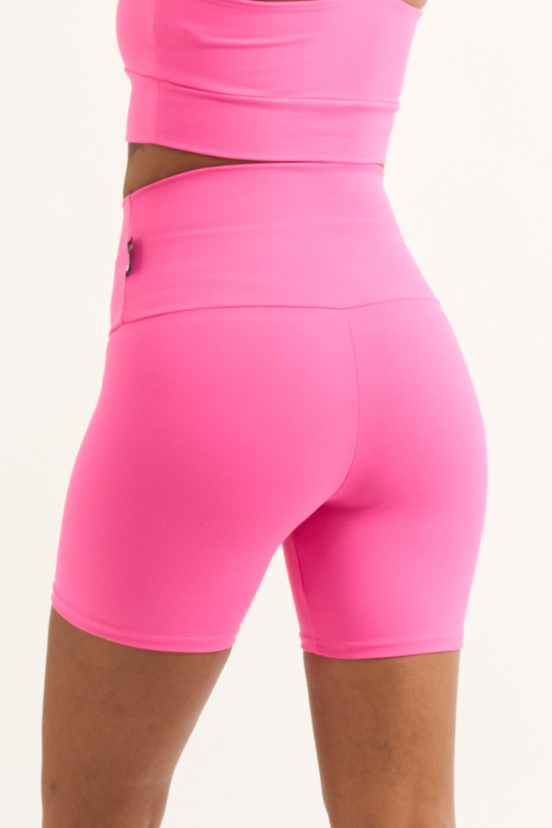 Candy Pink Body Contouring - High Waisted Booty Shorts-9358328352013-Activewear-Exoticathletica