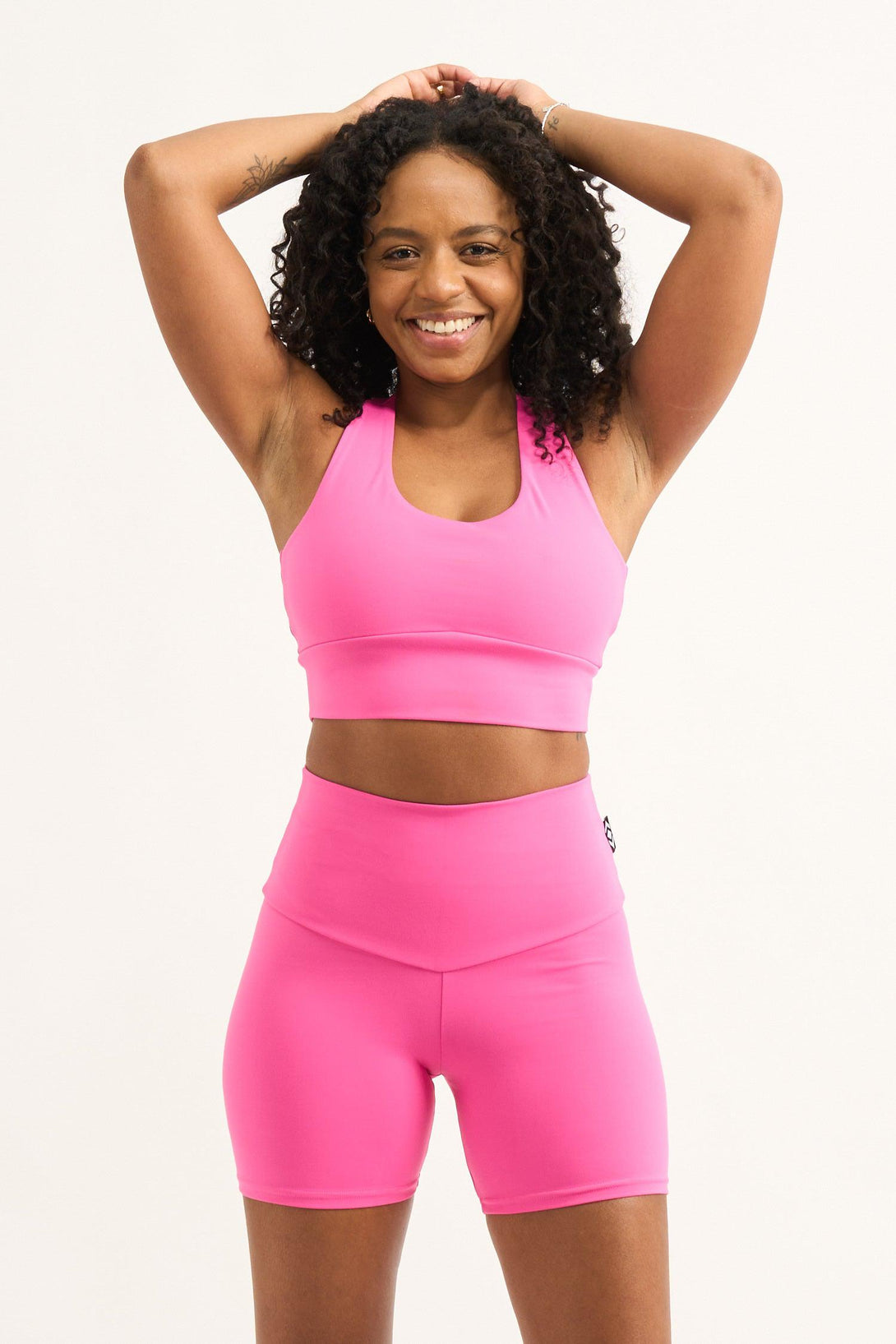 Candy Pink Body Contouring - High Waisted Booty Shorts-Activewear-Exoticathletica