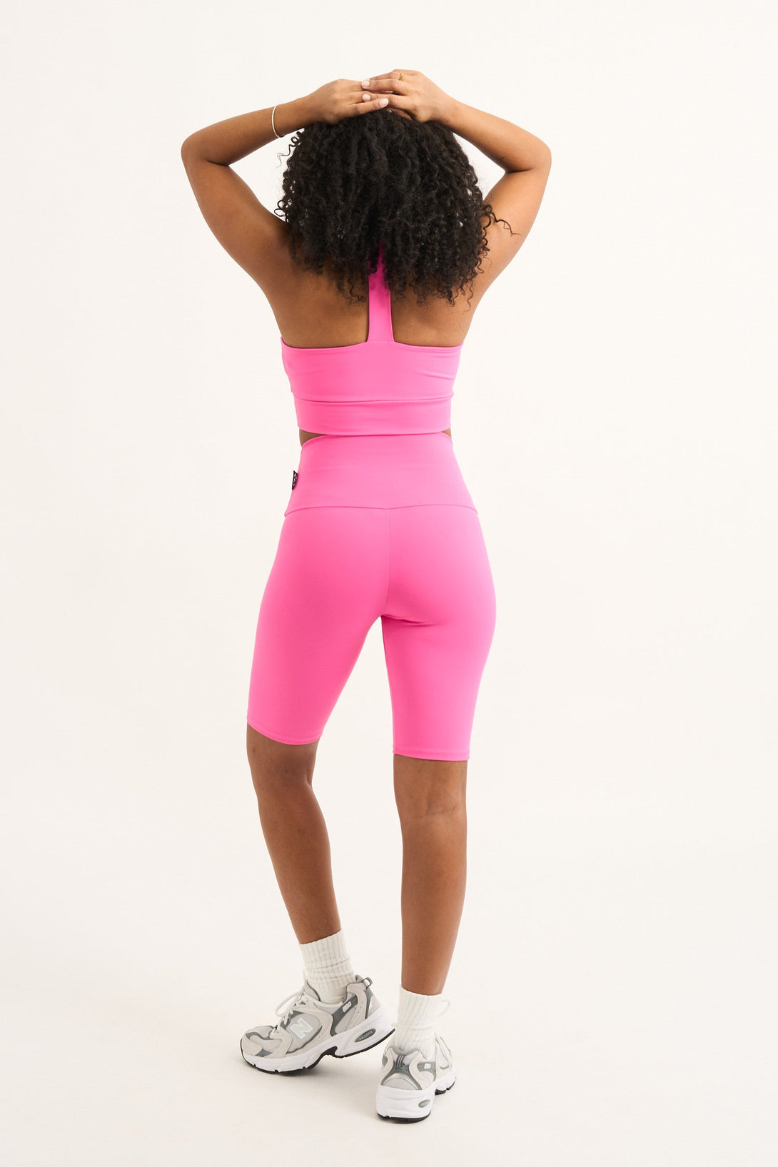 Candy Pink Body Contouring - High Waisted Long Shorts-Activewear-Exoticathletica