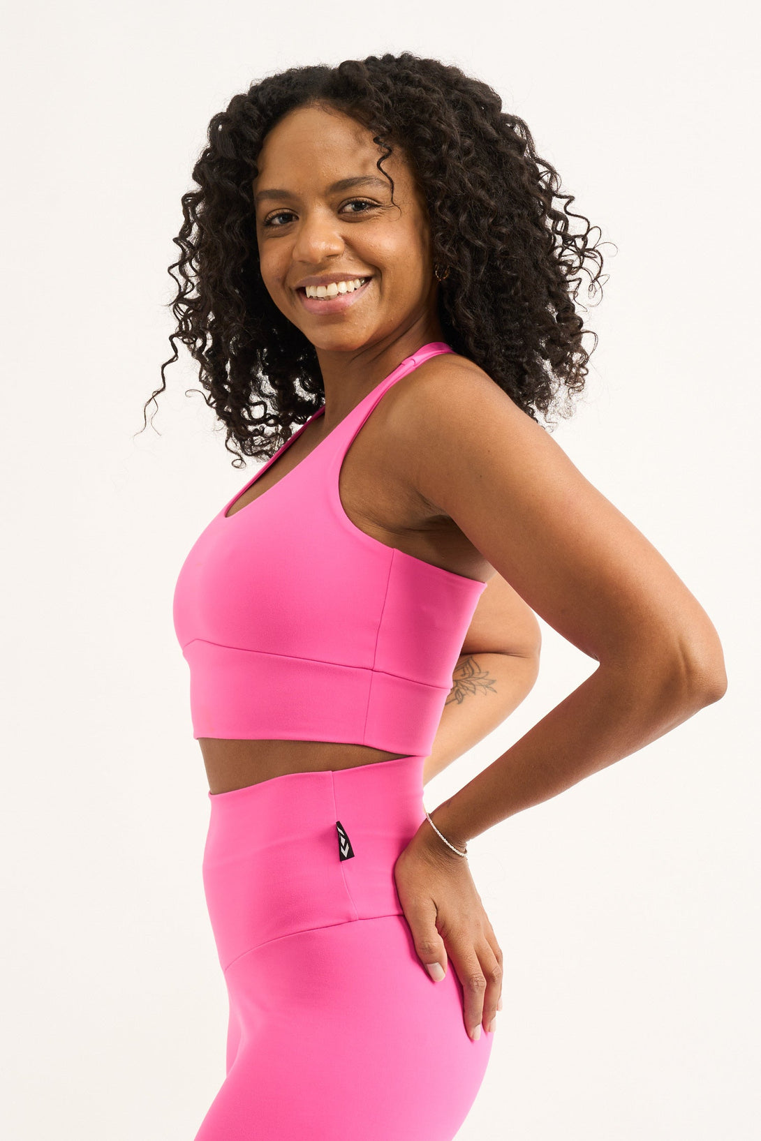 Candy Pink Body Contouring - T Back Comfort Crop Top-9358328351290-Activewear-Exoticathletica