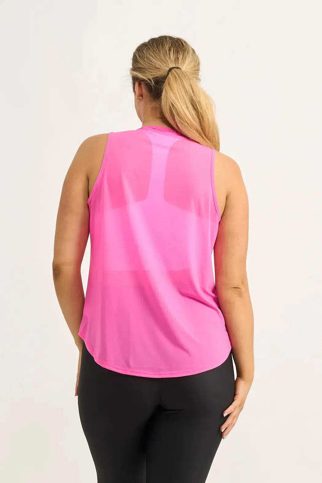 Candy Pink Net - Muscle Back Tank-Activewear-Exoticathletica