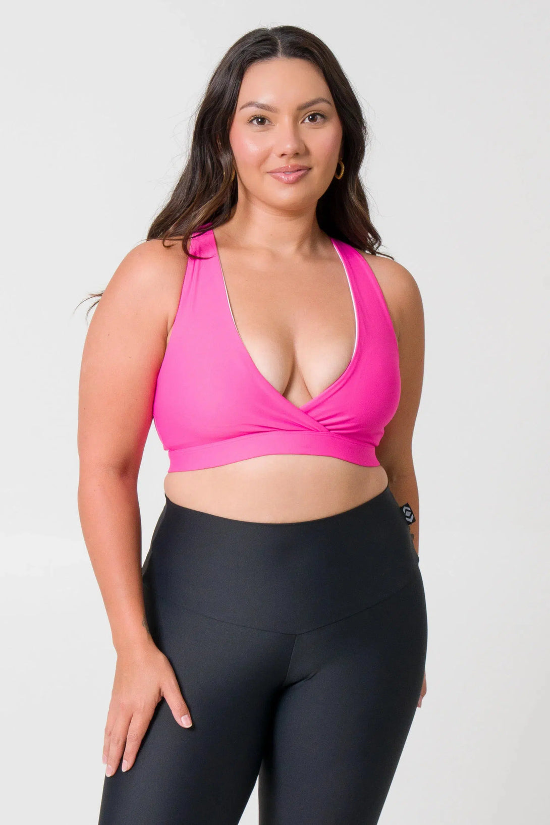 Candy Pink Performance - Cross Over Crop-Activewear-Exoticathletica