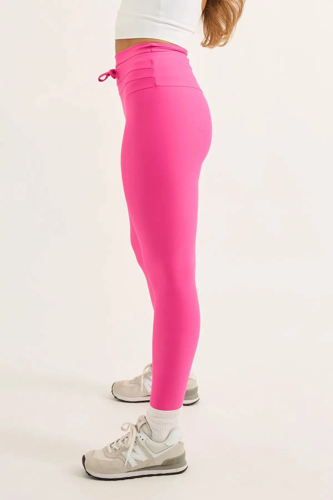 Candy Pink Performance - Drawstring High Waisted Leggings-Activewear-Exoticathletica