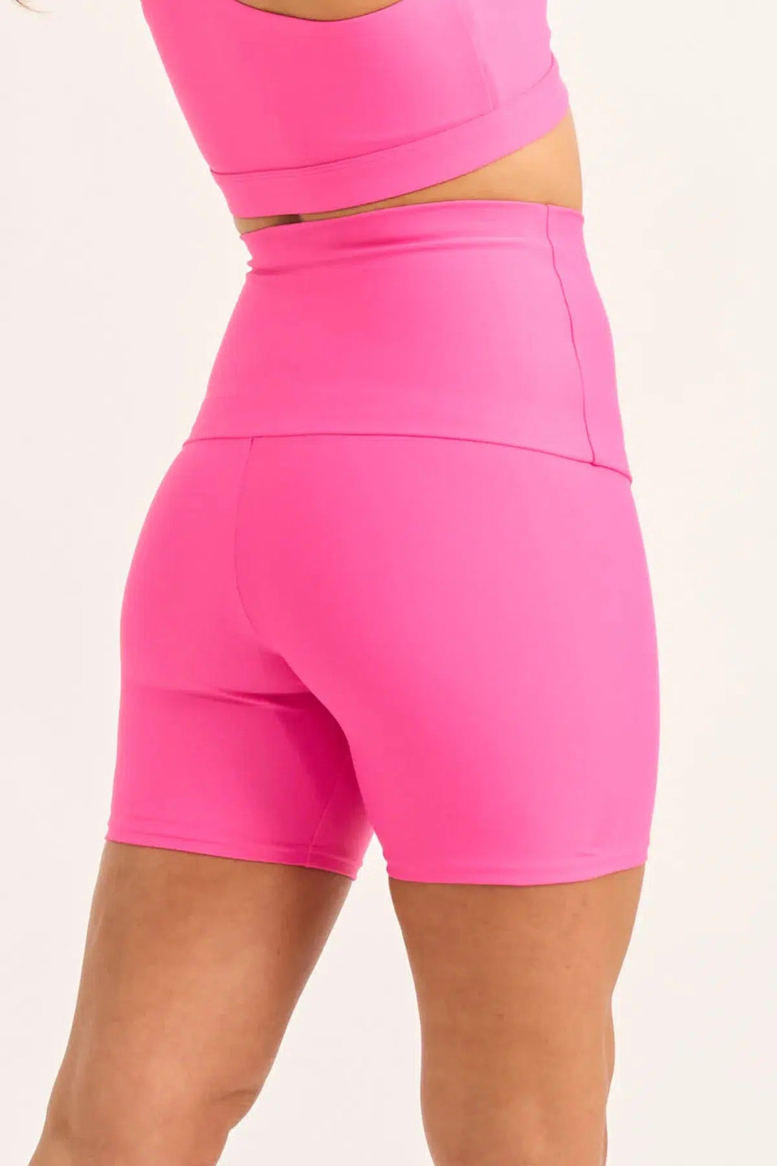 Candy Pink Performance - Extra High Waisted Booty Shorts-Activewear-Exoticathletica