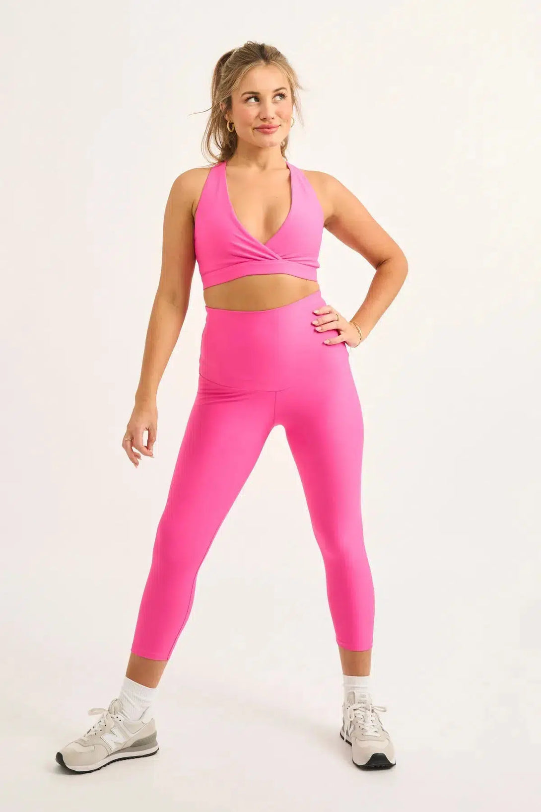 Candy Pink Performance - Extra High Waisted Capri Leggings-Activewear-Exoticathletica