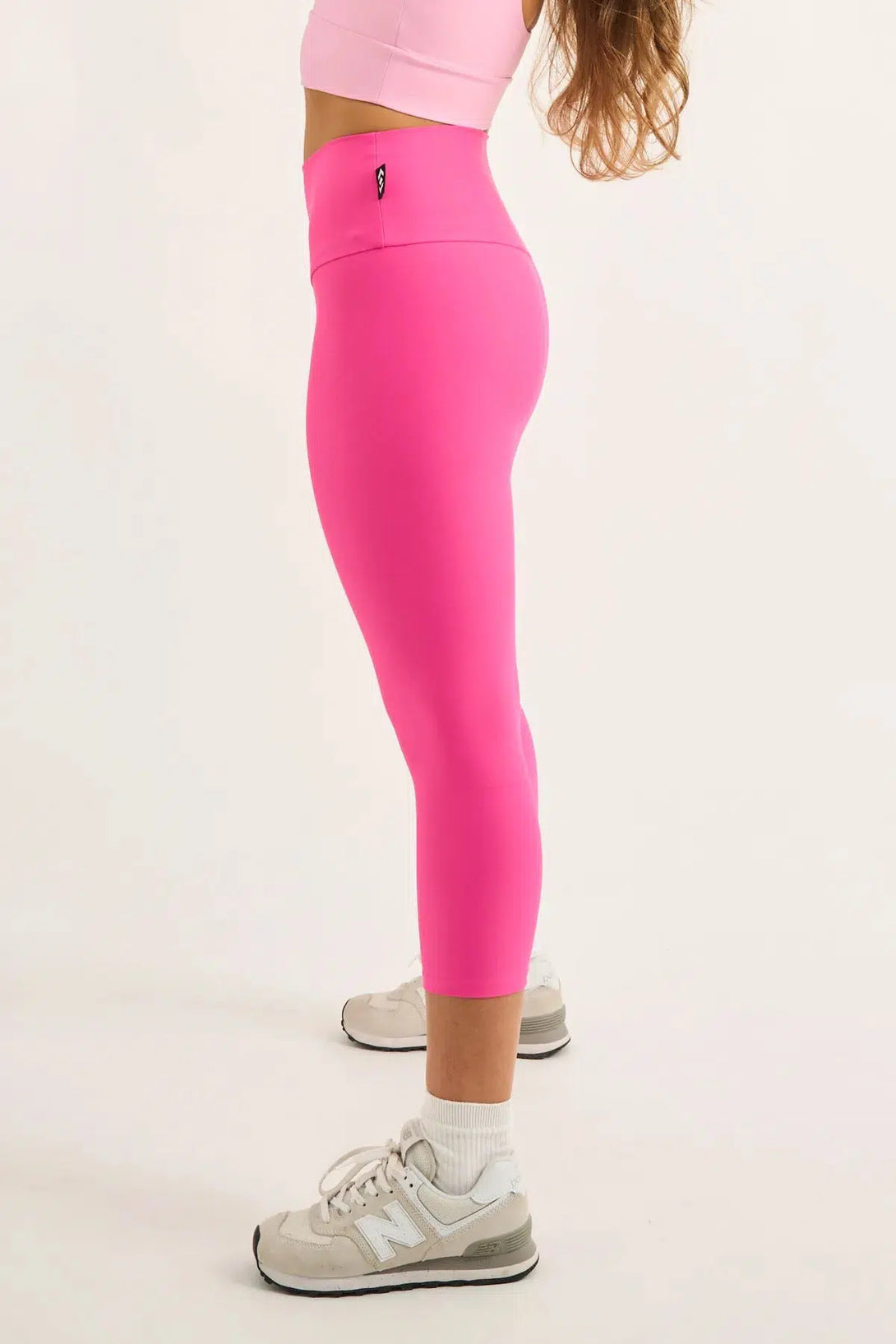 Candy Pink Performance - High Waisted Capri Leggings-Activewear-Exoticathletica