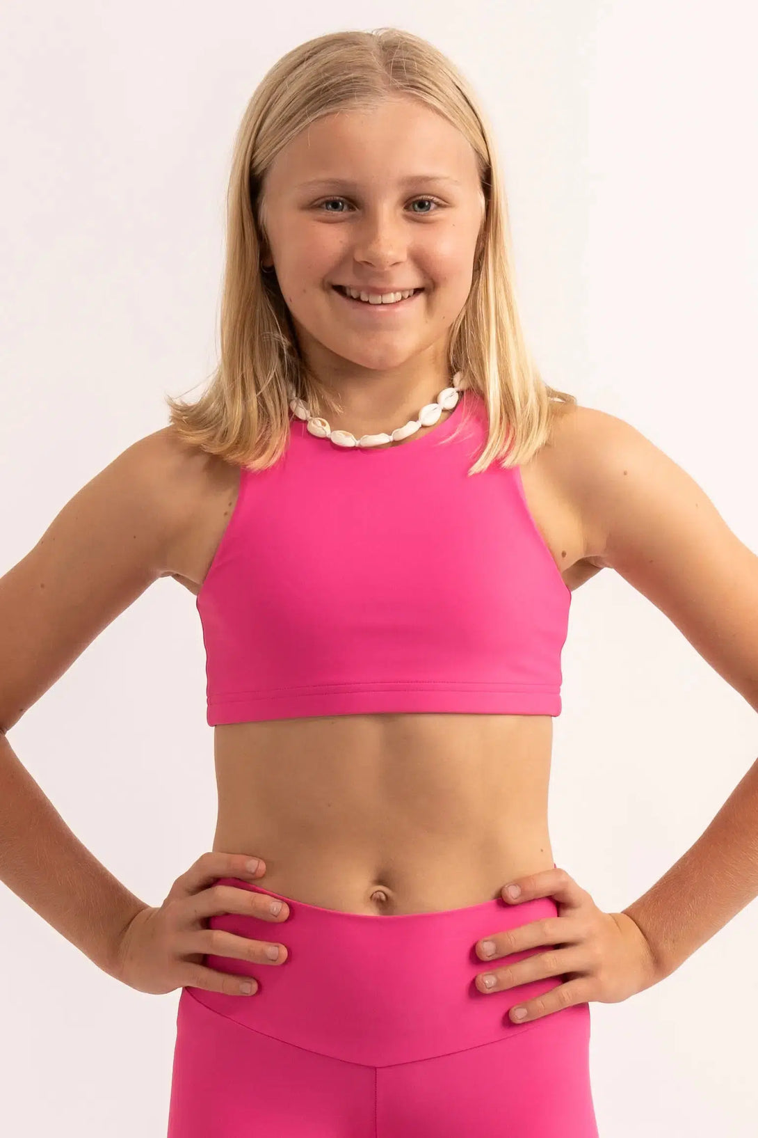 Candy Pink Performance - Kids Crop Top-9358328345268-Activewear-Exoticathletica