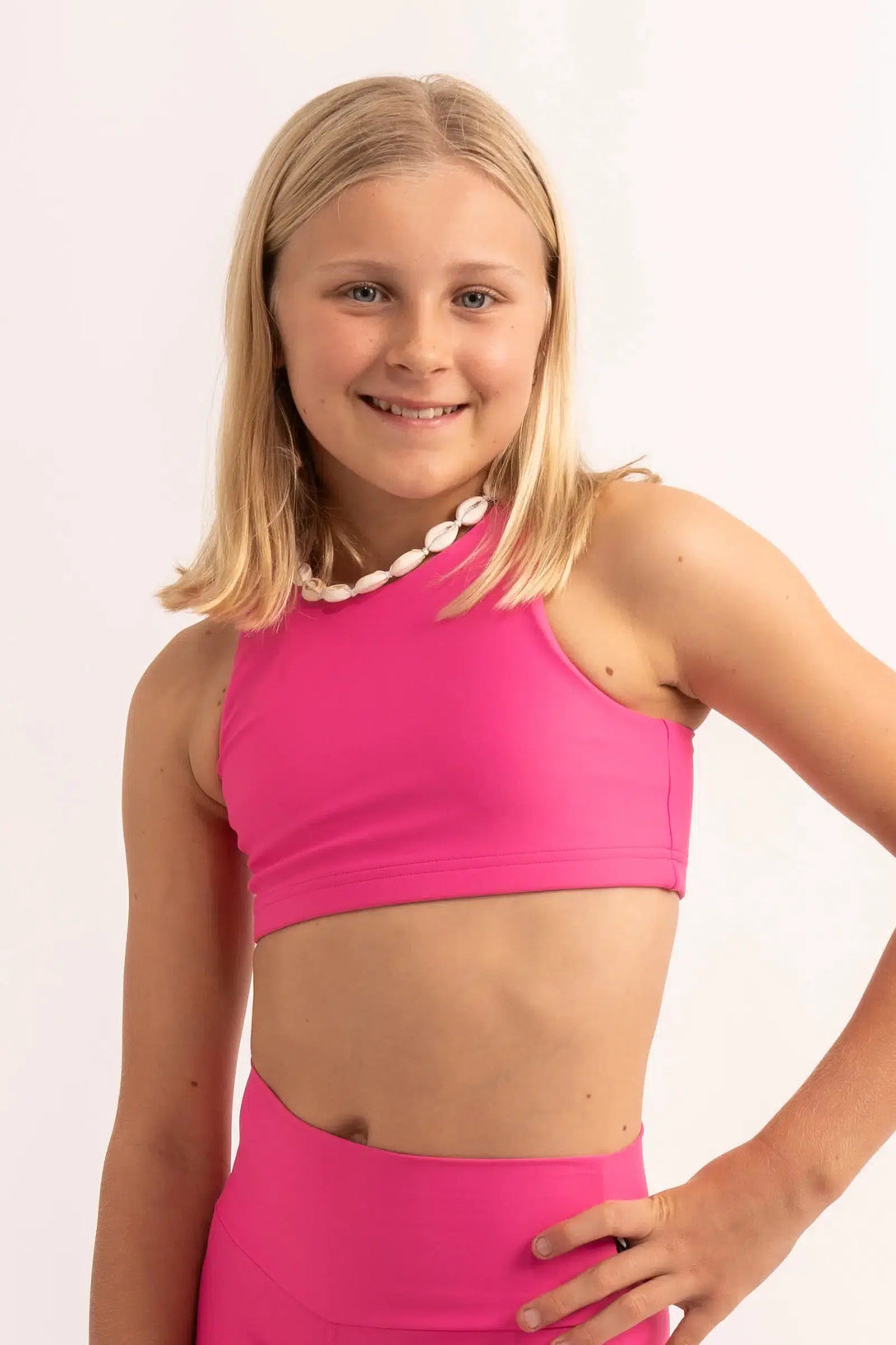 Candy Pink Performance - Kids Crop Top-Activewear-Exoticathletica