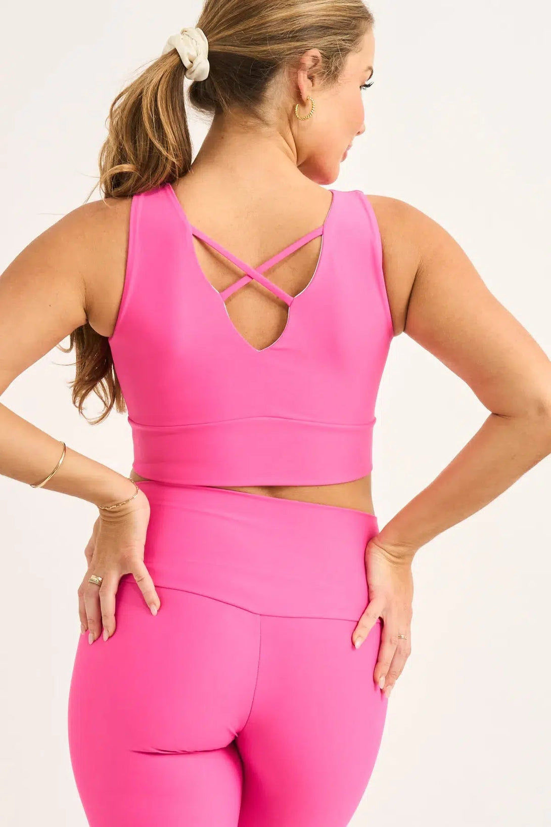 Candy Pink Performance - Reversible Comfort Crop Top-Activewear-Exoticathletica