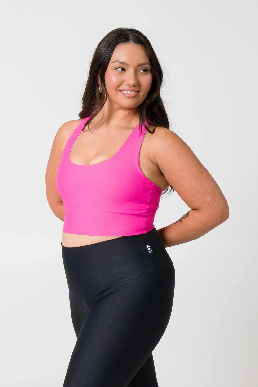 Candy Pink Performance - T Back Comfort Crop Top-Activewear-Exoticathletica