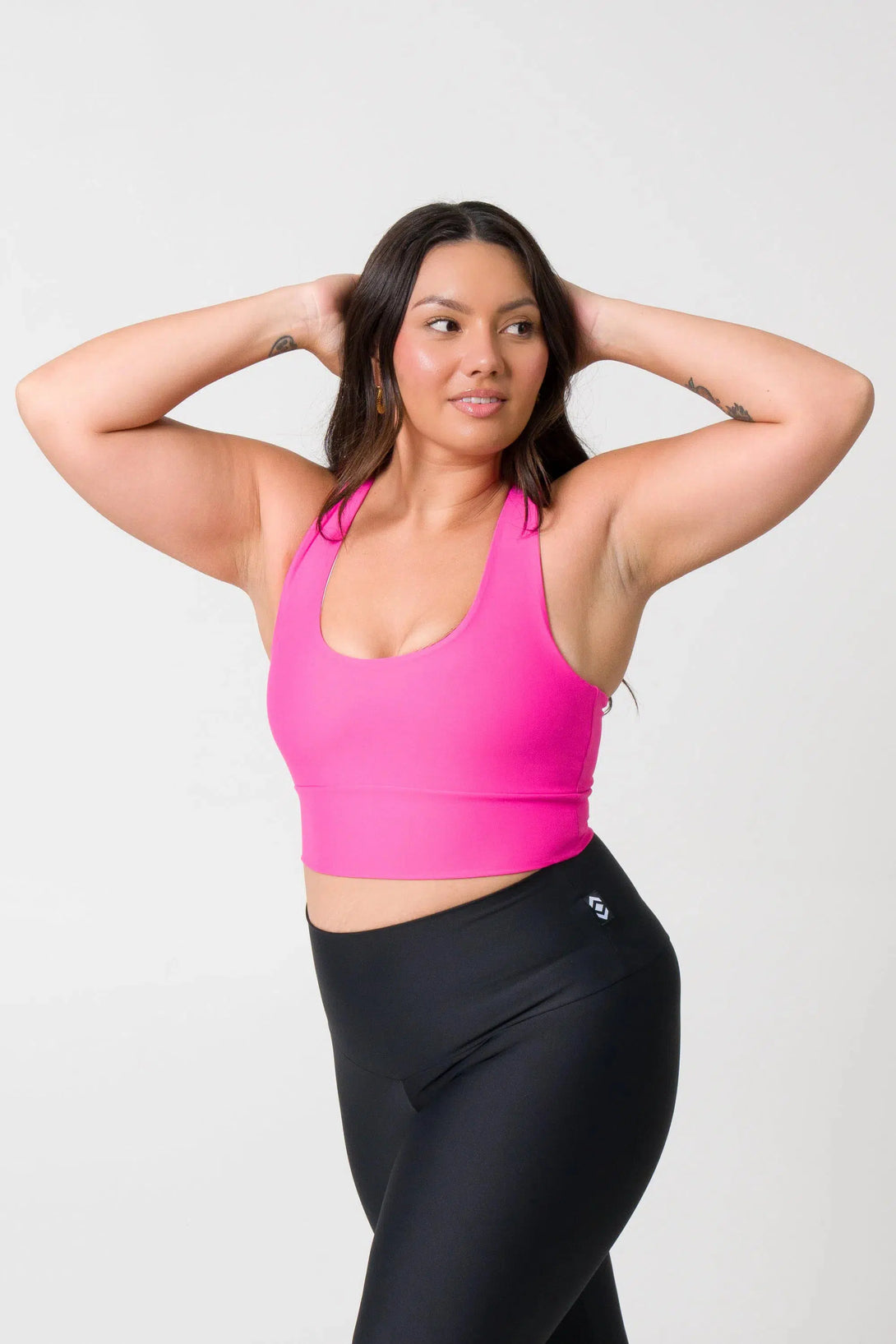 Candy Pink Performance - T Back Comfort Crop Top-Activewear-Exoticathletica