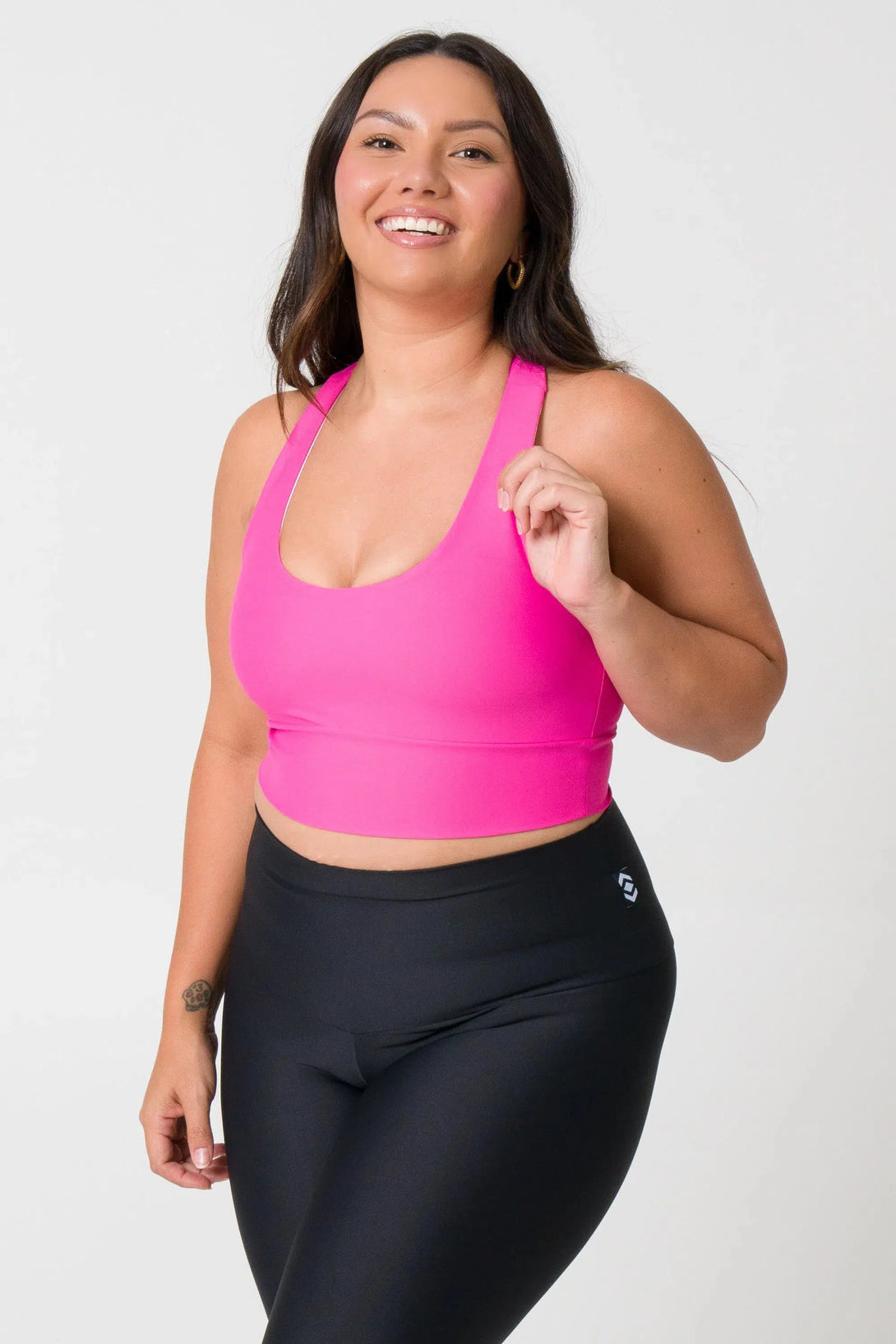 Candy Pink Performance - T Back Comfort Crop Top-Activewear-Exoticathletica