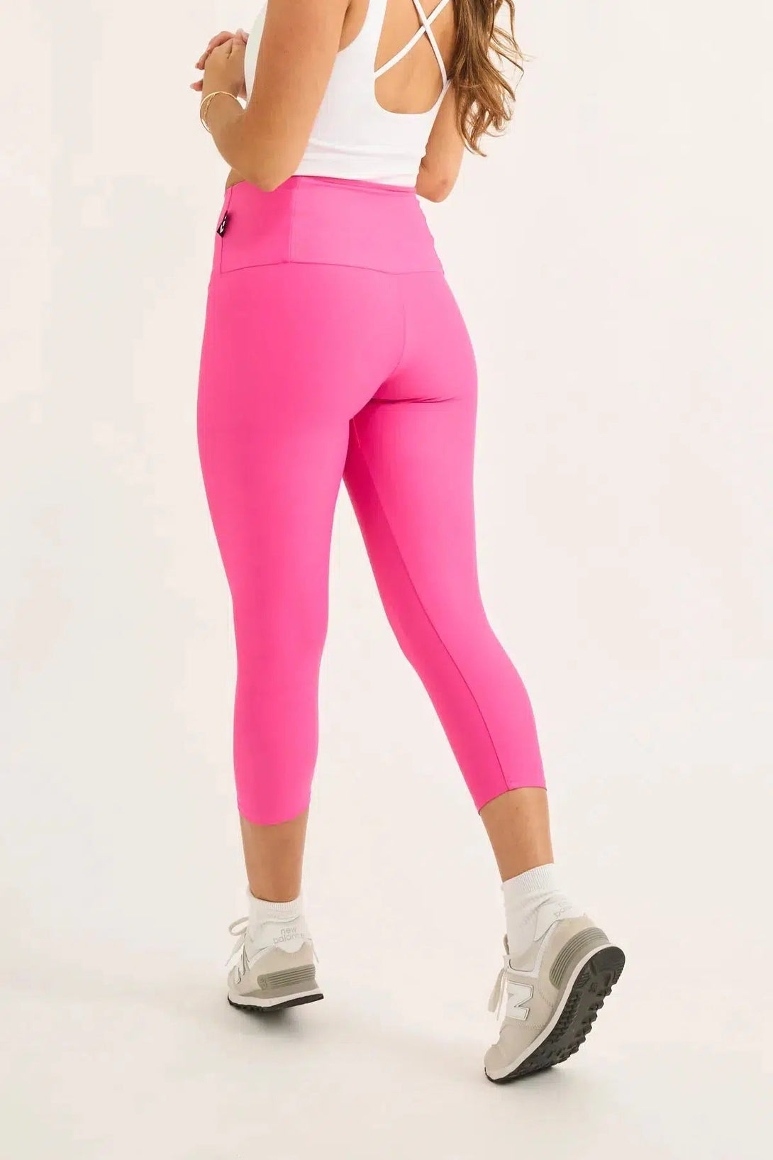 Candy Pink Performance - Tummy Control High Waisted Capri Leggings-Activewear-Exoticathletica