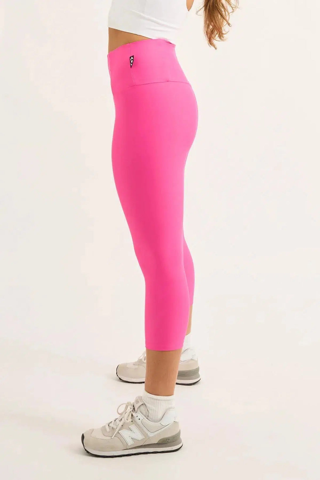 Candy Pink Performance - Tummy Control High Waisted Capri Leggings-Activewear-Exoticathletica