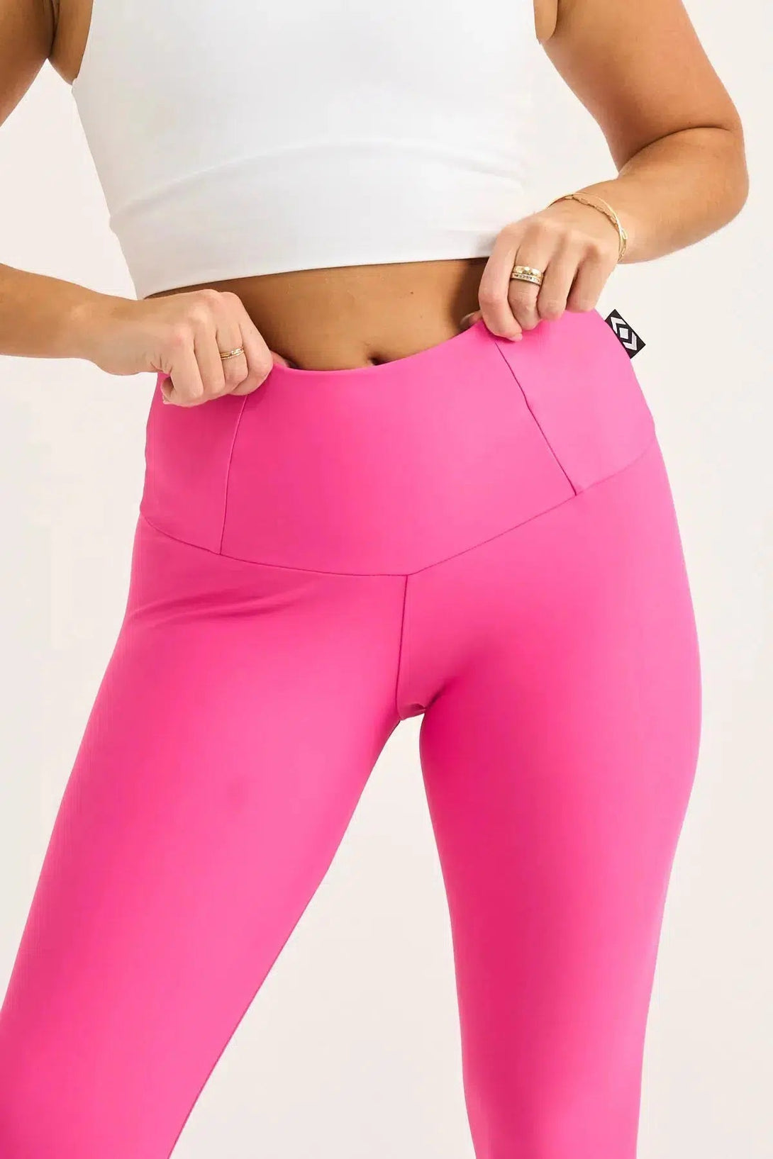 Candy Pink Performance - Tummy Control High Waisted Capri Leggings-Activewear-Exoticathletica