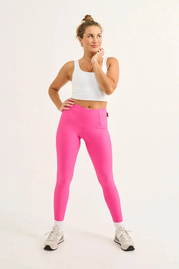 Candy Pink Performance - Tummy Control High Waisted Leggings-9358328356394-Activewear-Exoticathletica