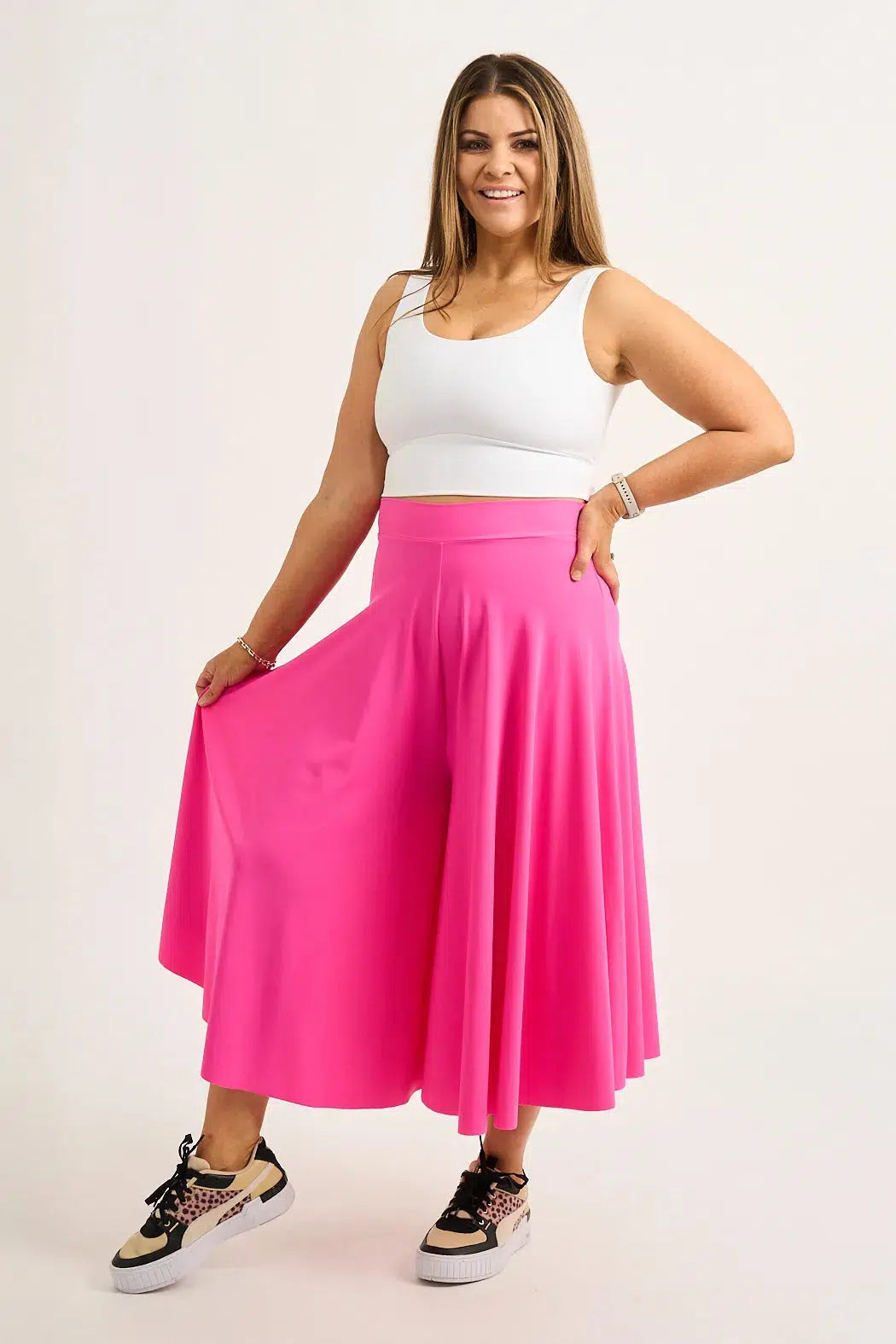 Candy Pink Silky - Palazzo Culotte-Activewear-Exoticathletica